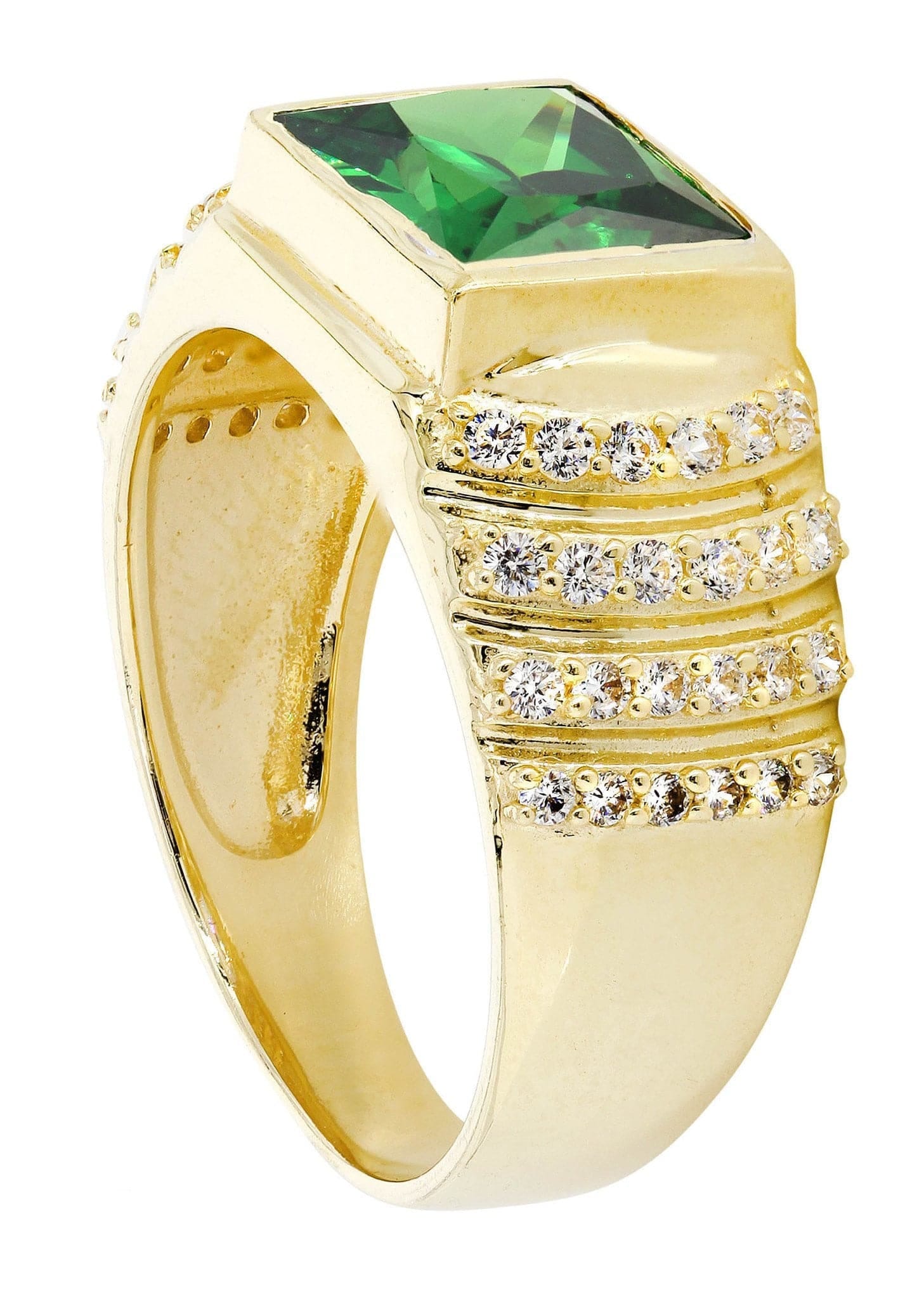 Manufacturer 1 Emerald 10K Gold Mens Ring | 8.1 Grams
