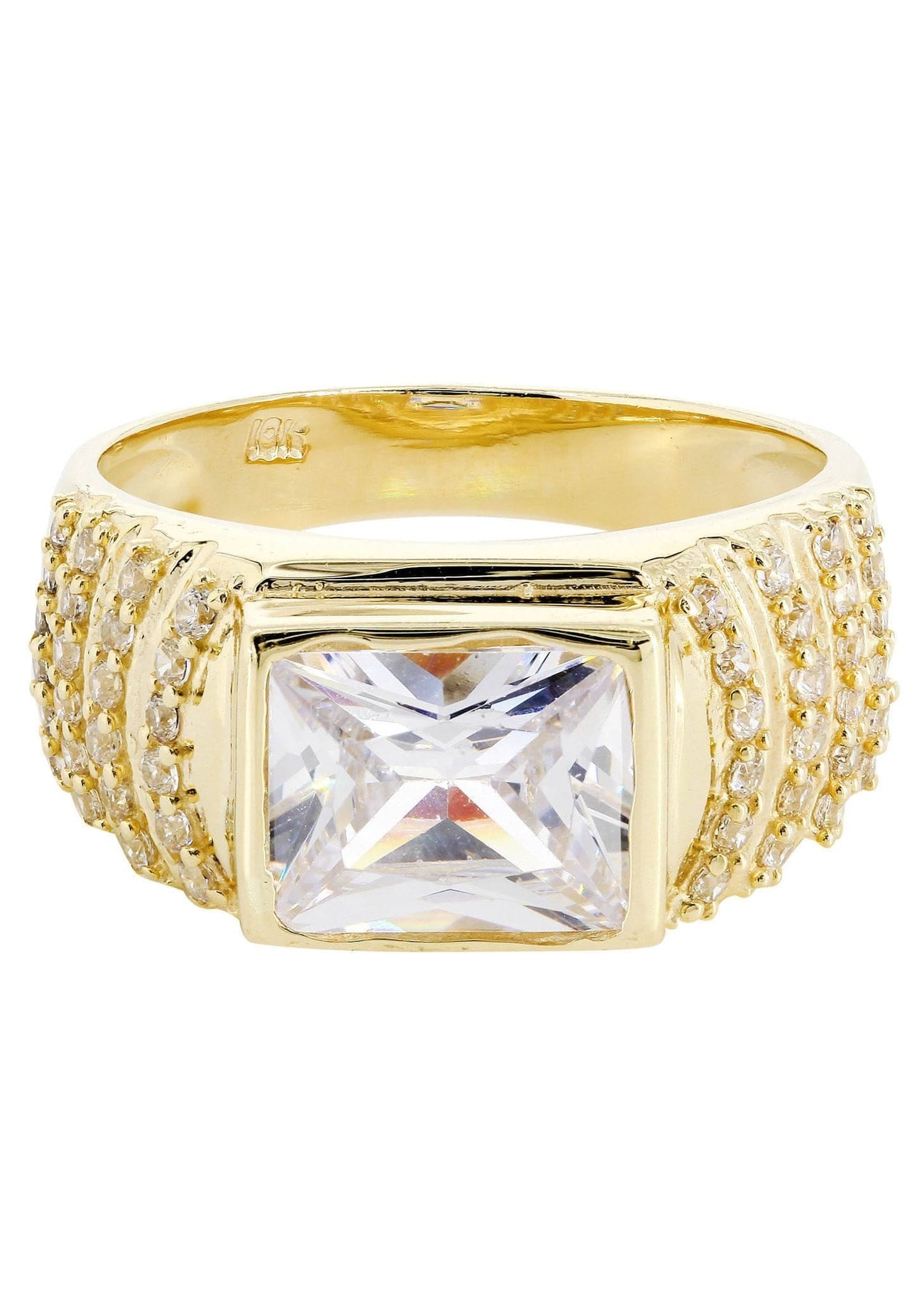 Manufacturer 1 Rock Crystal 10K Gold Mens Ring | 7.8 Grams