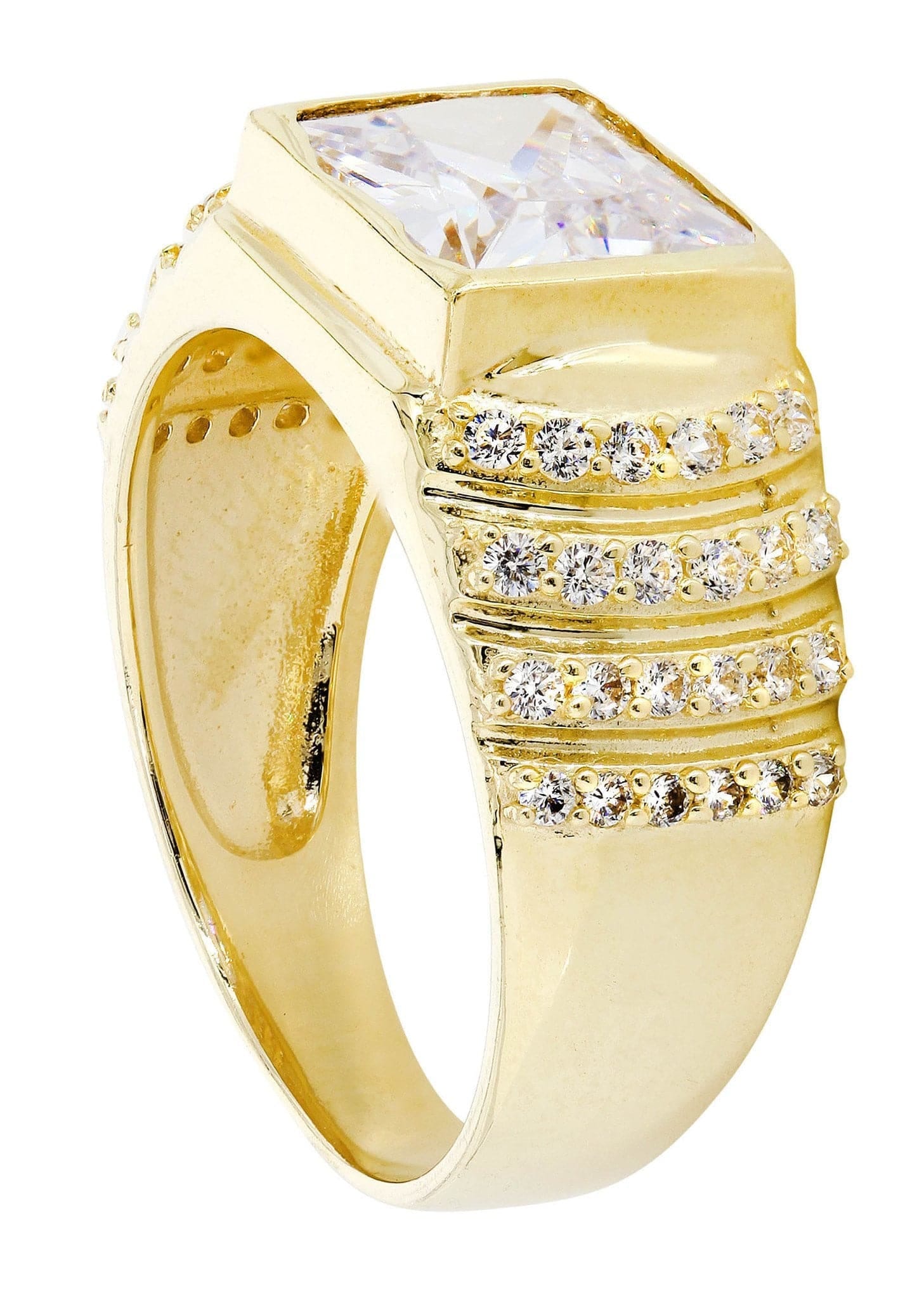 Manufacturer 1 Rock Crystal 10K Gold Mens Ring | 7.8 Grams