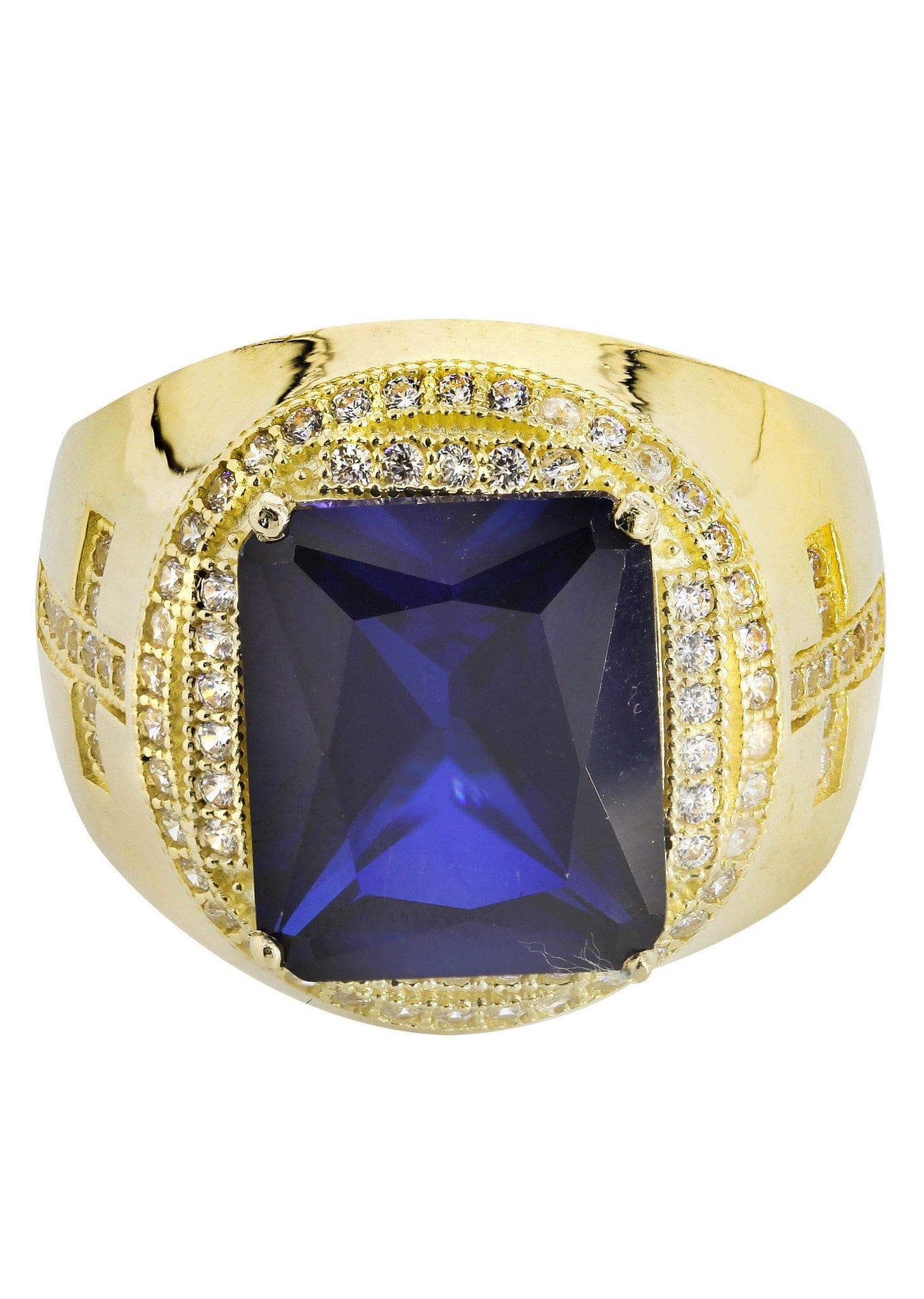 Manufacturer 1 Sapphire 10K Gold Mens Ring | 9 Grams