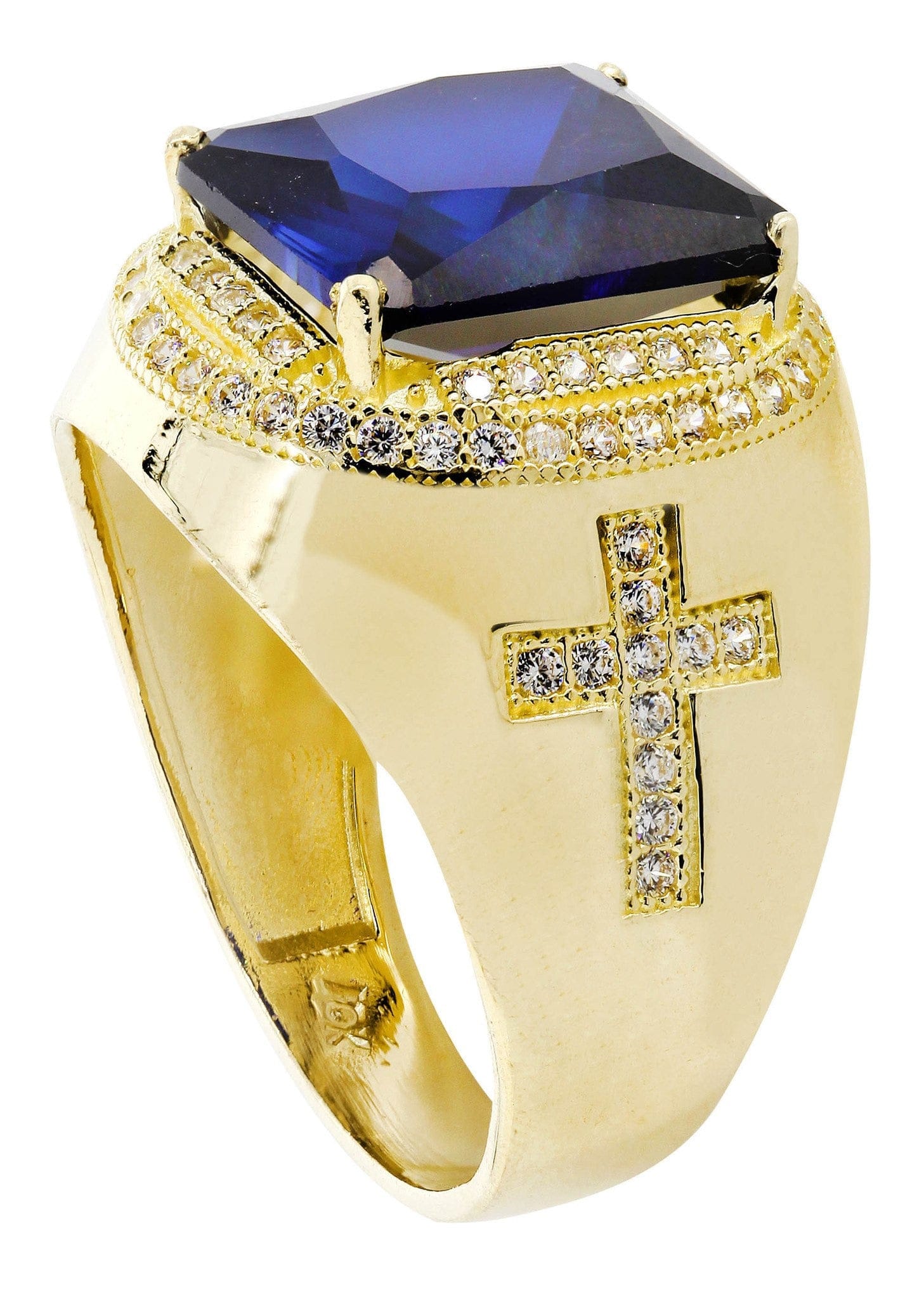 Manufacturer 1 Sapphire 10K Gold Mens Ring | 9 Grams