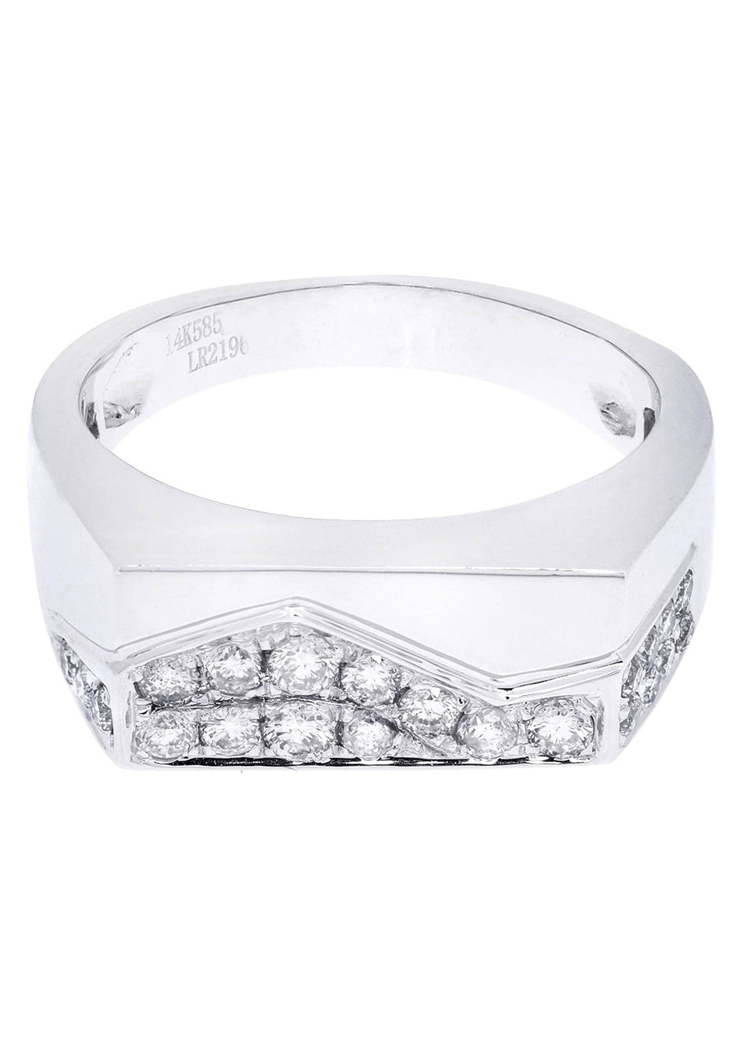 Manufacturer 8 White Gold Mens Diamond Ring| 0.59 Carats| 7.93 Grams