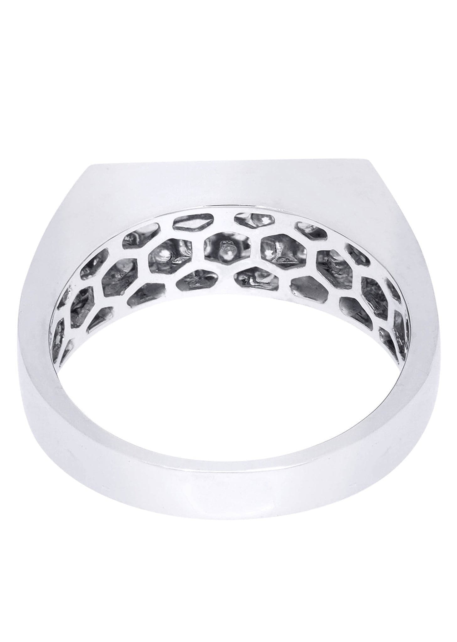 Manufacturer 8 White Gold Mens Diamond Ring| 0.59 Carats| 7.93 Grams