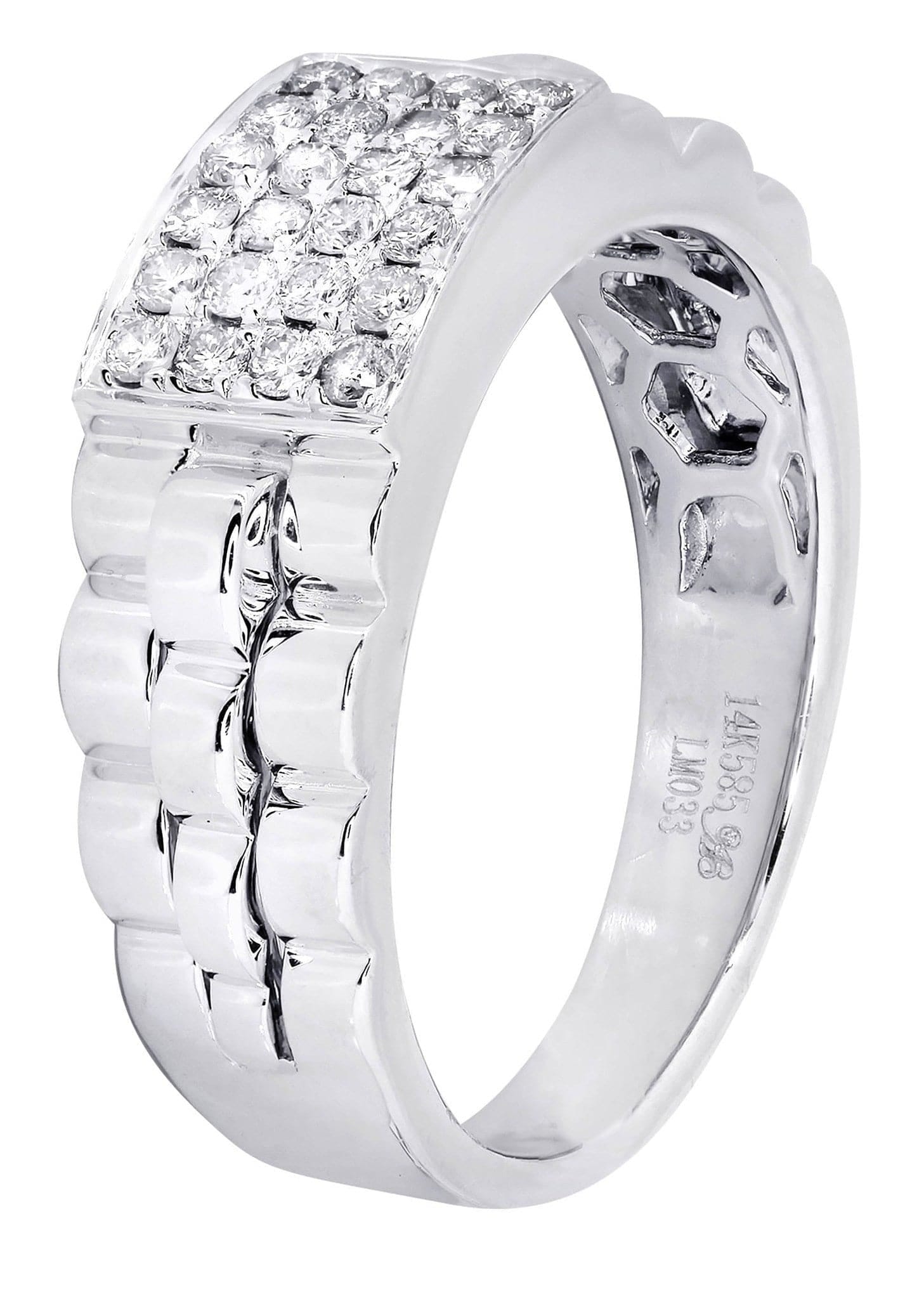 Manufacturer 8 White Gold Mens Diamond Ring| 0.43 Carats| 7.13 Grams