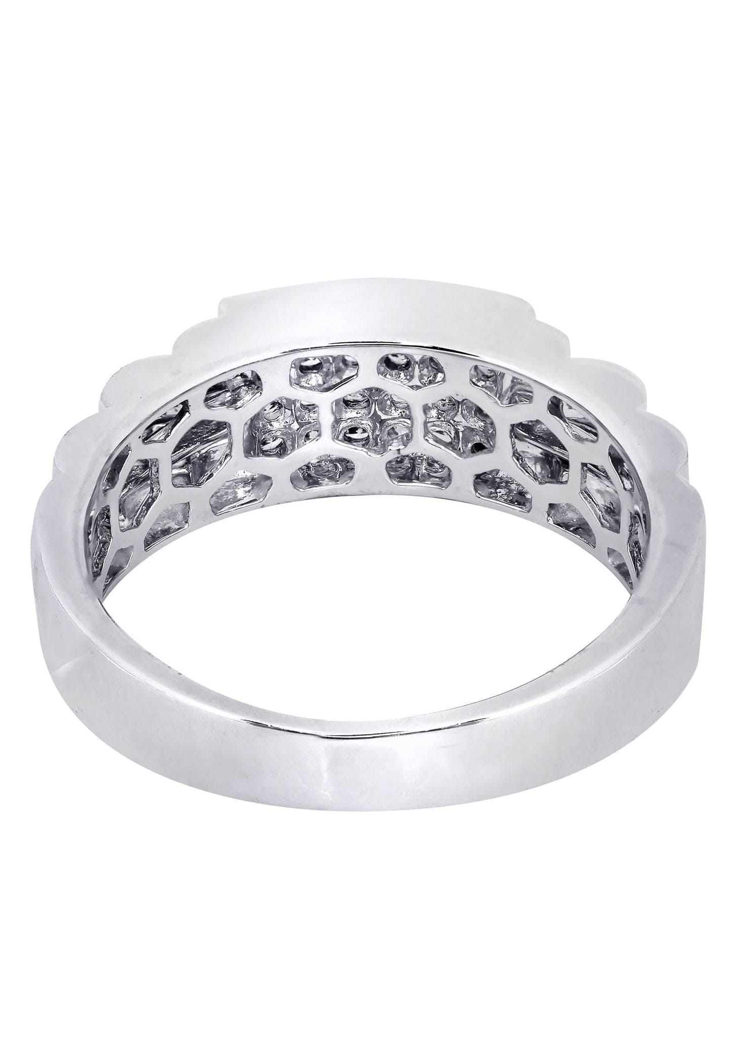 Manufacturer 8 White Gold Mens Diamond Ring| 0.43 Carats| 7.13 Grams