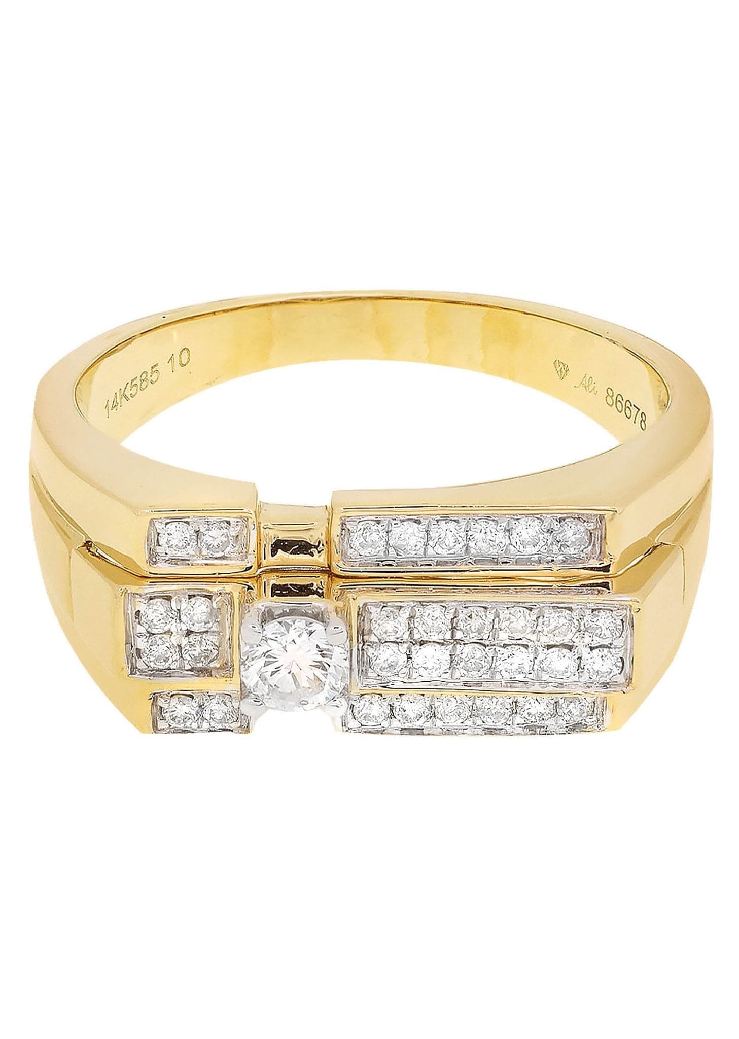 Manufacturer 8 White Gold Mens Diamond Ring| 0.48 Carats| 6.27 Grams