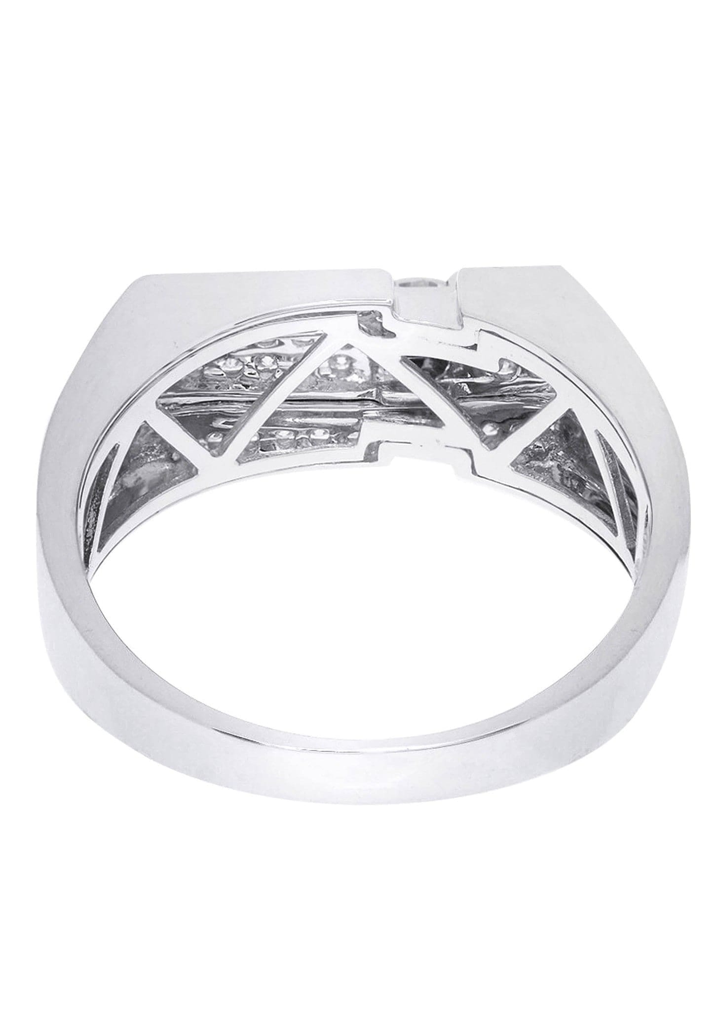 Manufacturer 8 White Gold Mens Diamond Ring| 0.46 Carats| 6.74 Grams
