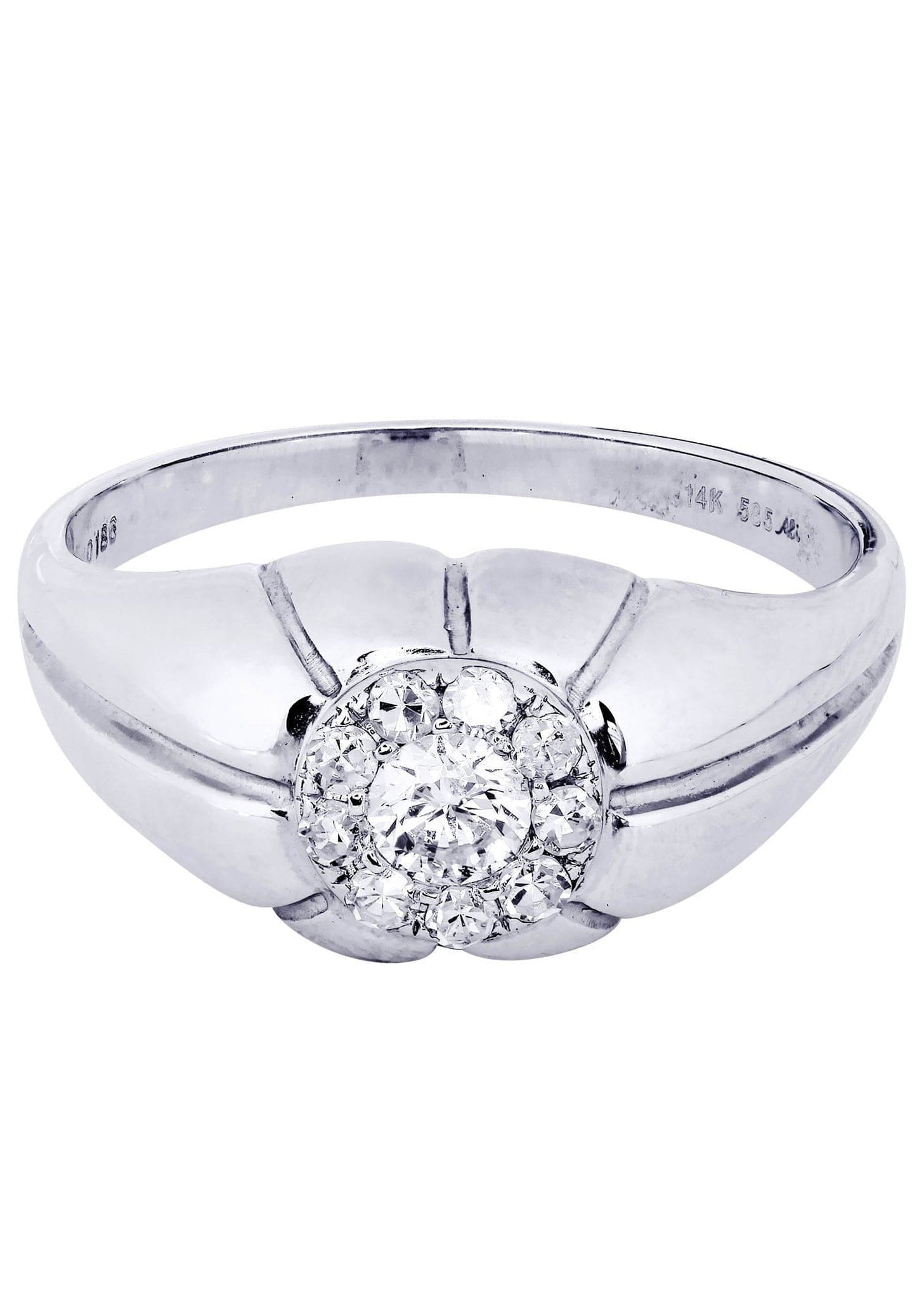 Manufacturer 8 White Gold Mens Diamond Ring| 0.43 Carats| 5.79 Grams