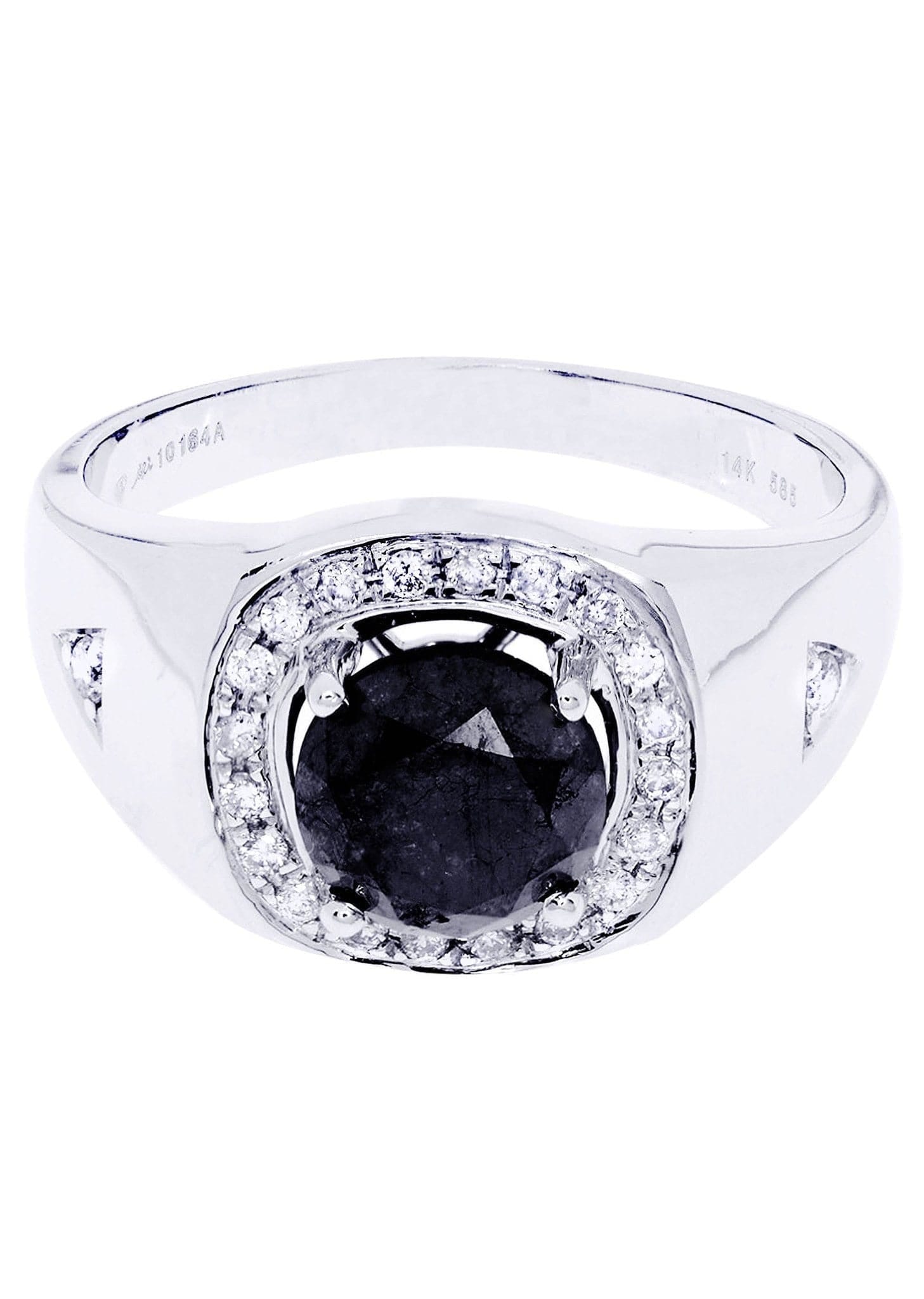 Manufacturer 8 White Gold Mens Diamond Ring| 2.8 Carats| 6.76 Grams