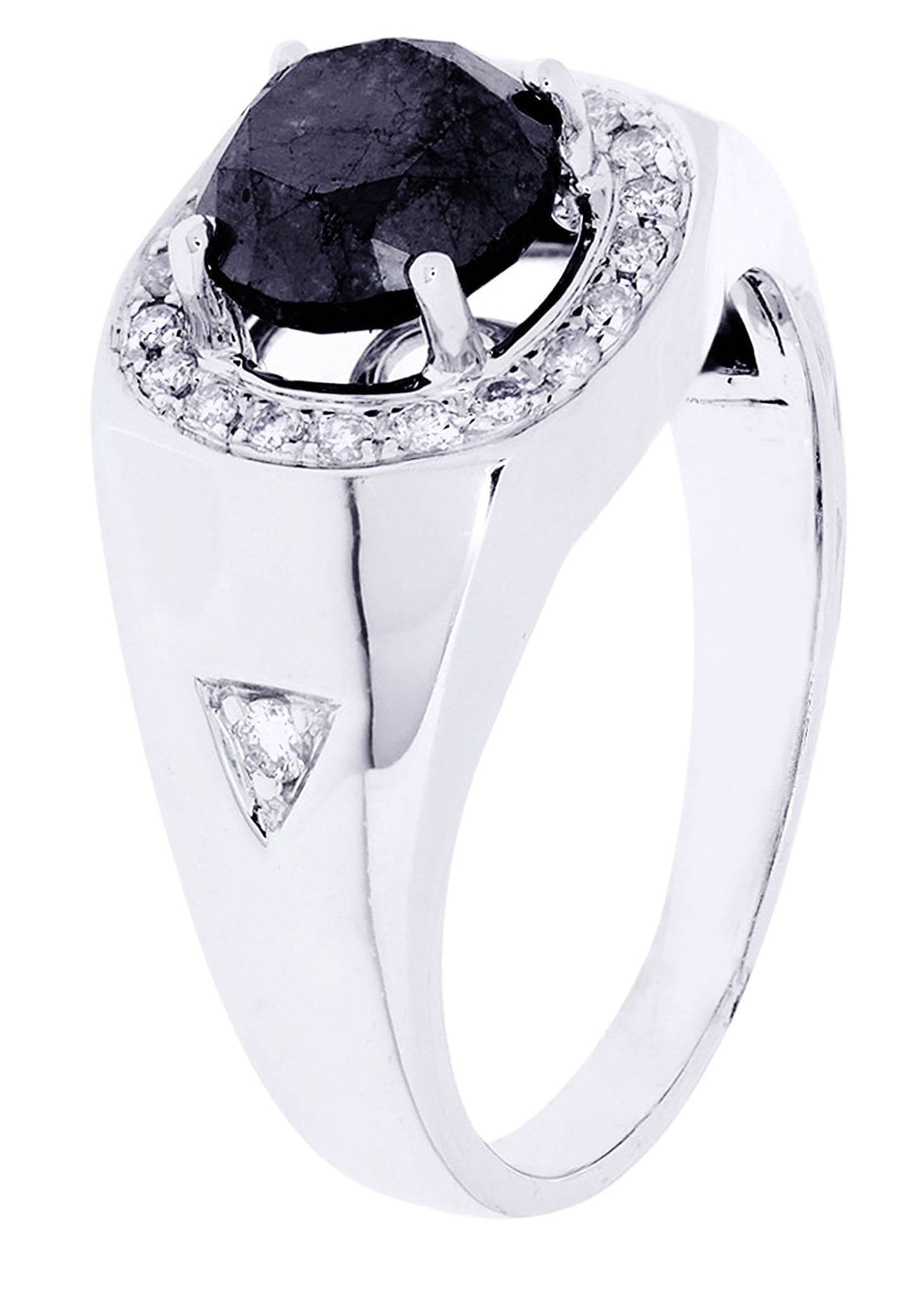 Manufacturer 8 White Gold Mens Diamond Ring| 2.8 Carats| 6.76 Grams