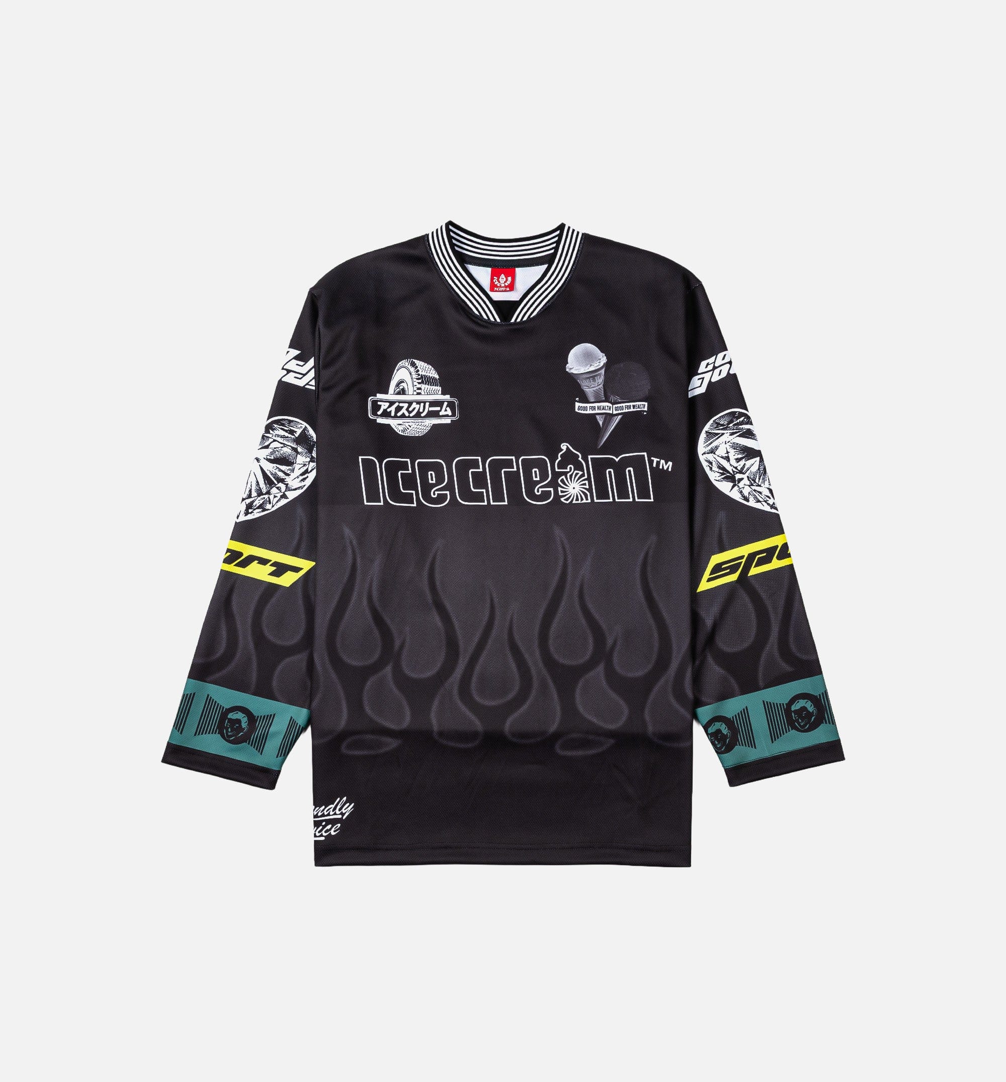 ICE CREAM Good Food Long Sleeve Mens Jersey - Black