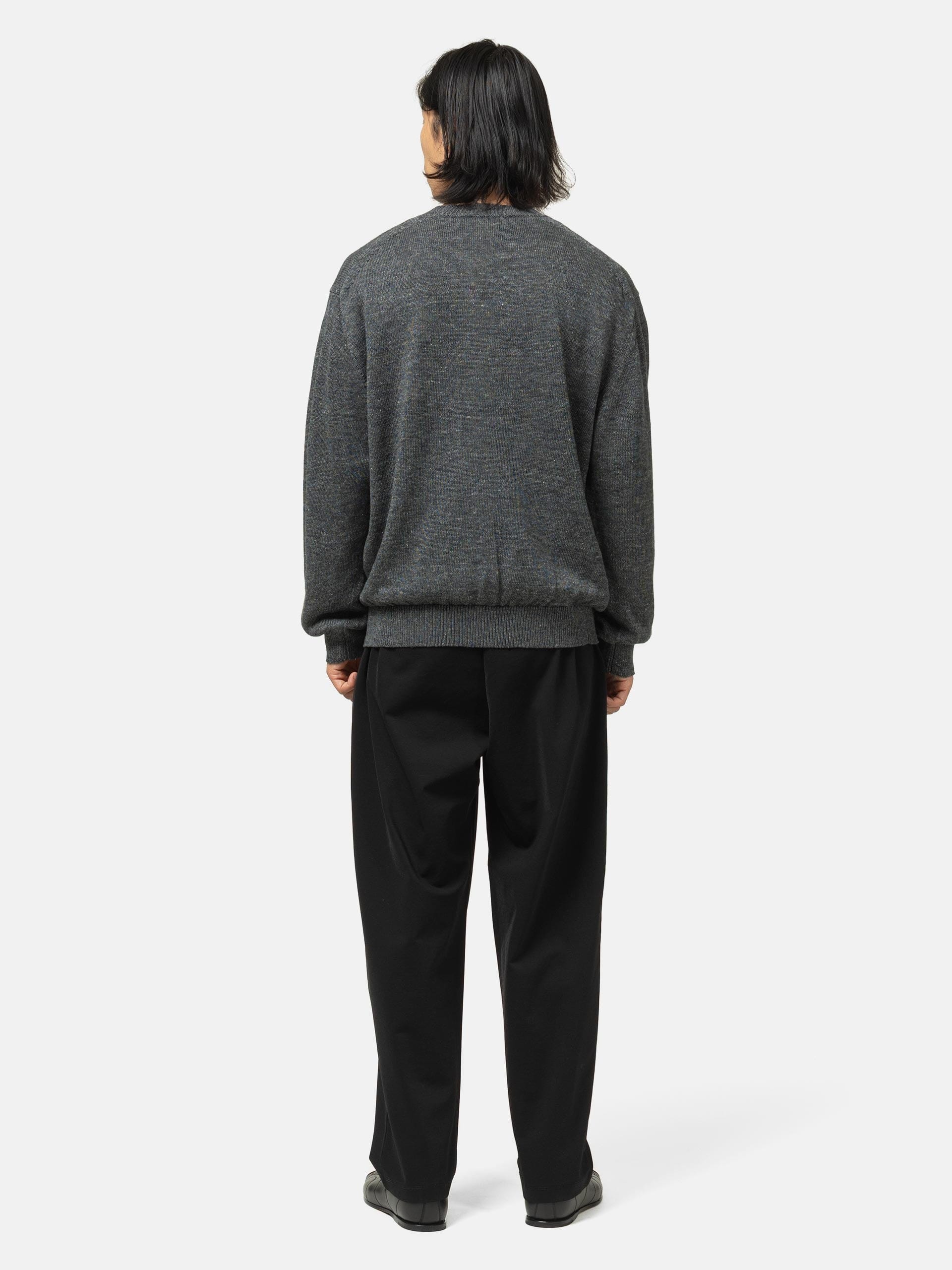 Batoner Washed High Count Linen Crew Neck Charcoal