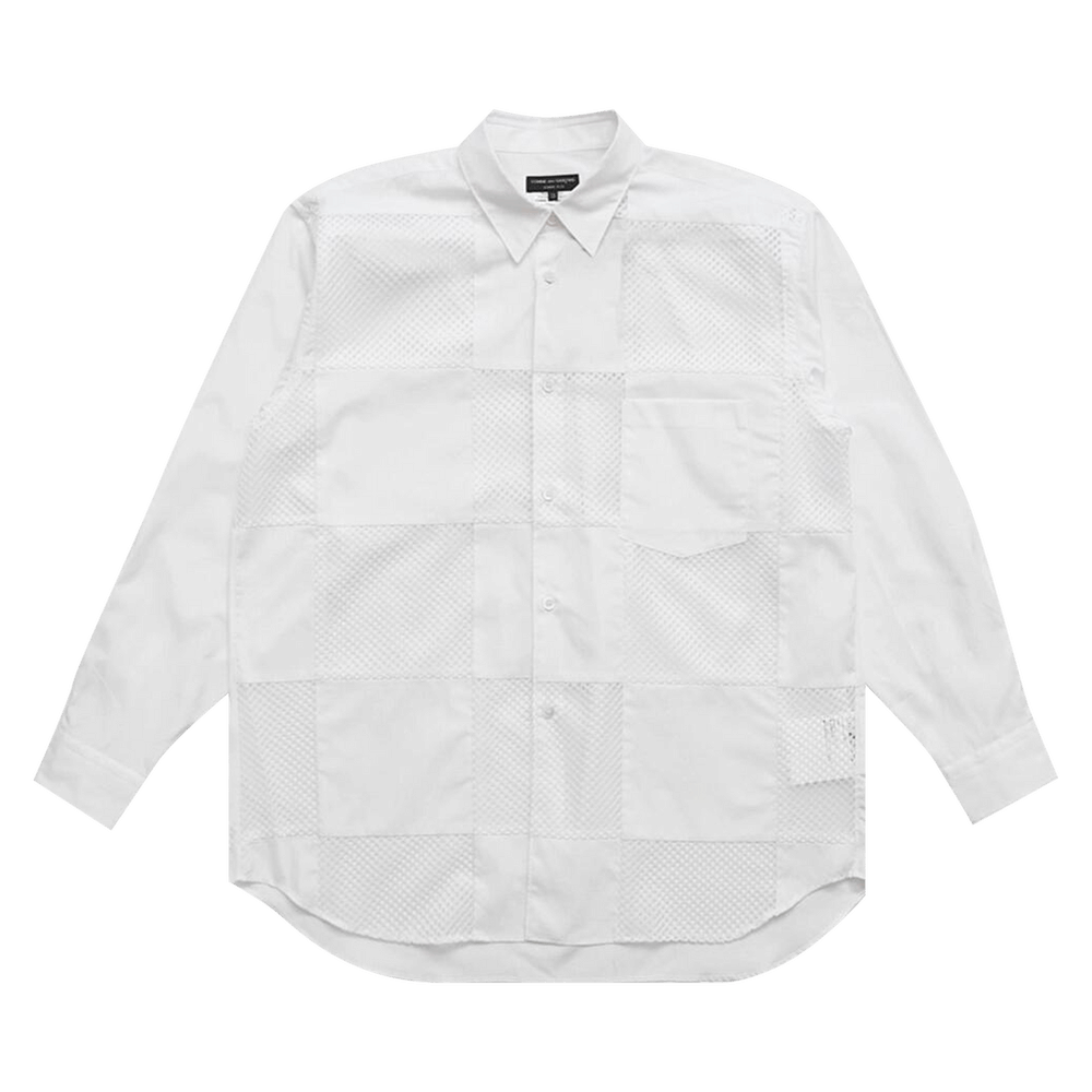 Comme des Garçons Homme Plus Mesh Button Down Shirt White