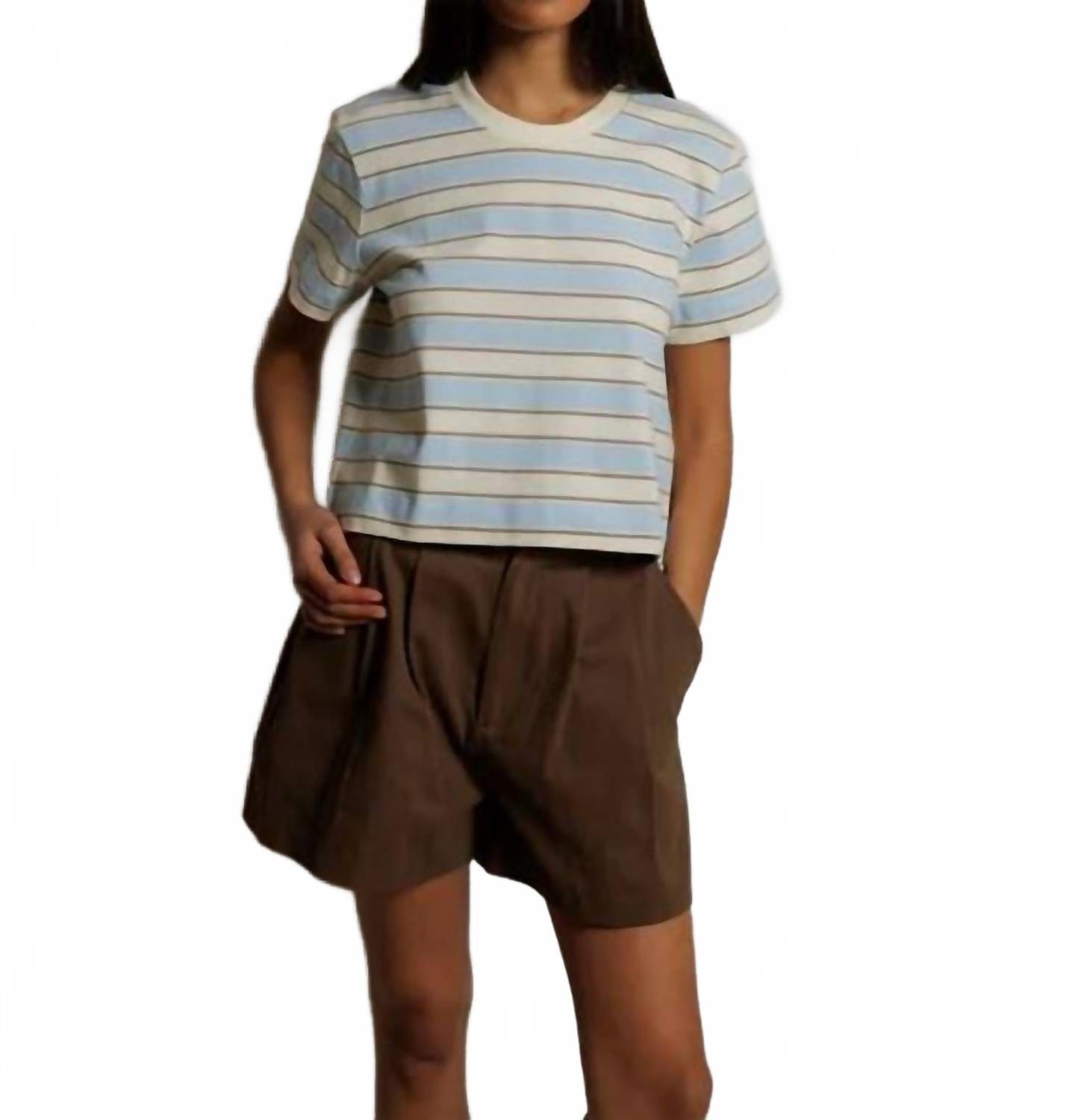 Blue Gia Short Sleeve Stripe T-Shirt In Blue