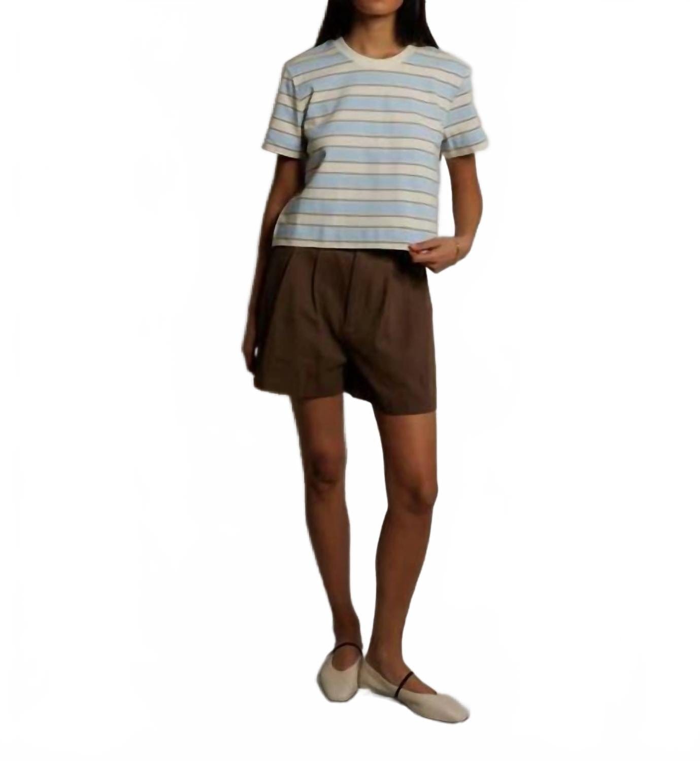 Blue Gia Short Sleeve Stripe T-Shirt In Blue