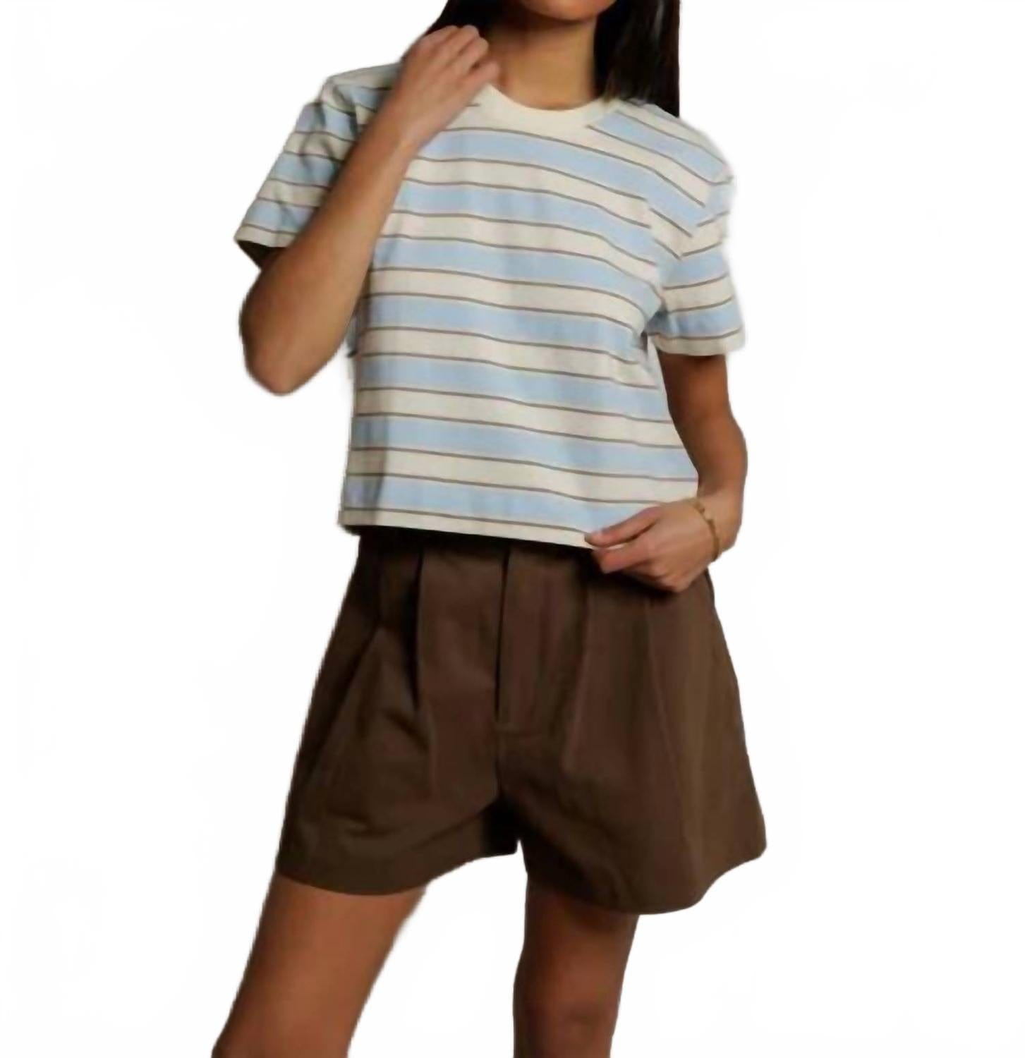 Blue Gia Short Sleeve Stripe T-Shirt In Blue