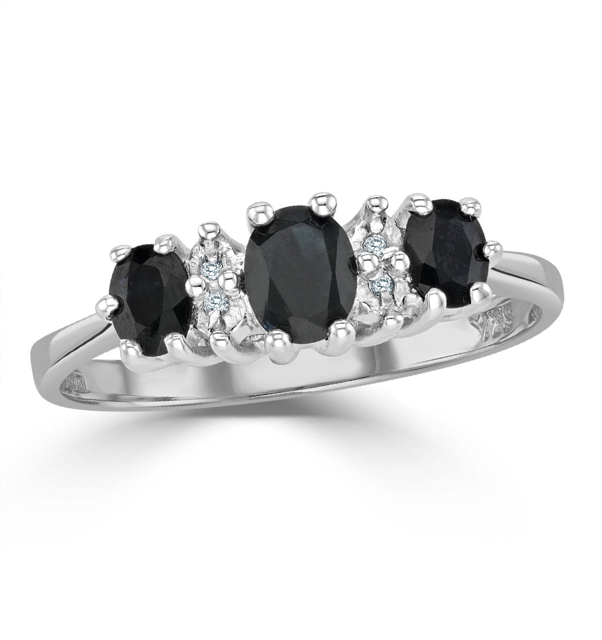 Diamond Sapphire 1.00ct And Diamond 9K White Gold Ring