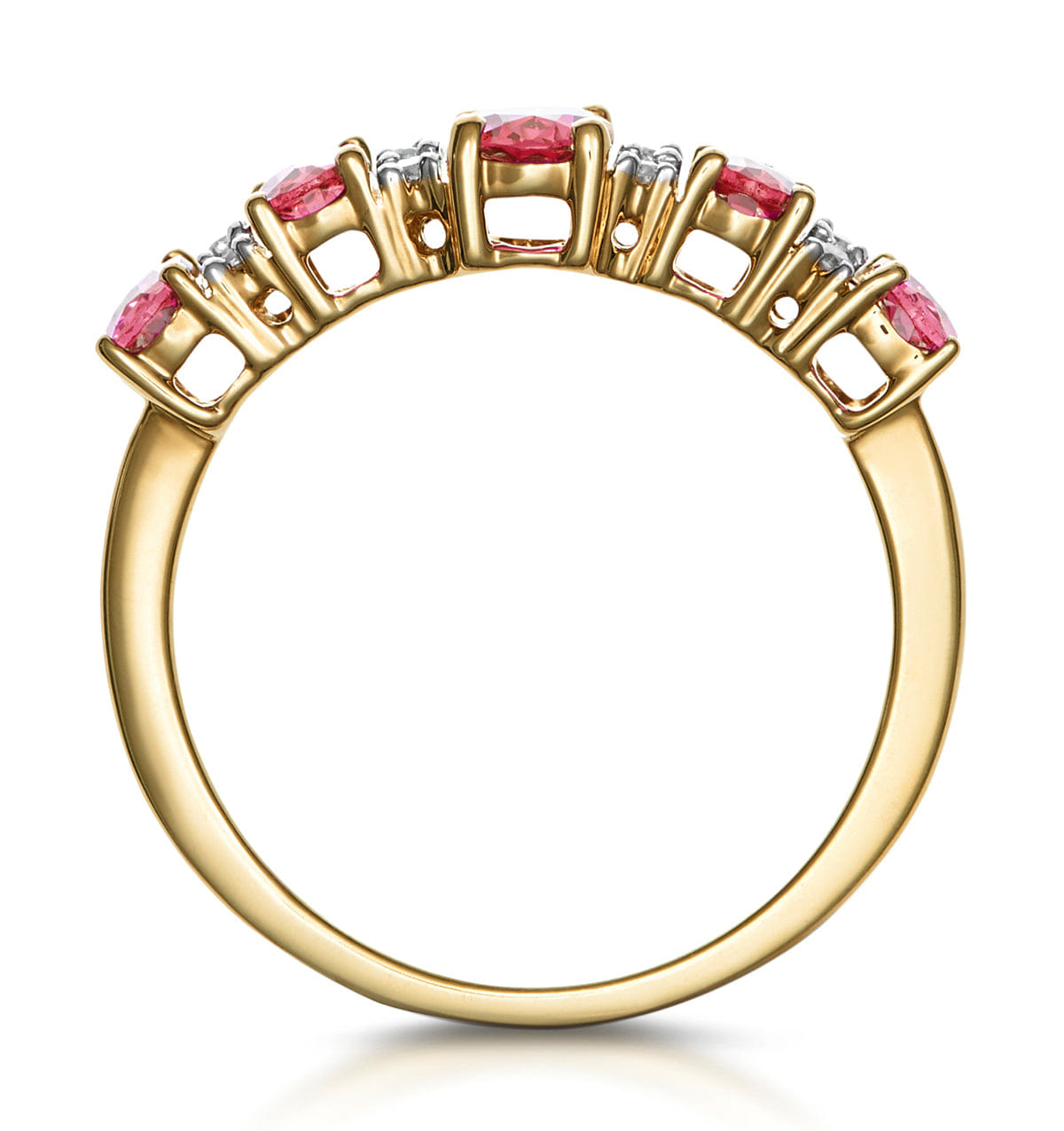 Diamond 1.85ct Ruby and Lab Diamond Eternity Ring in 9K Gold - Asteria