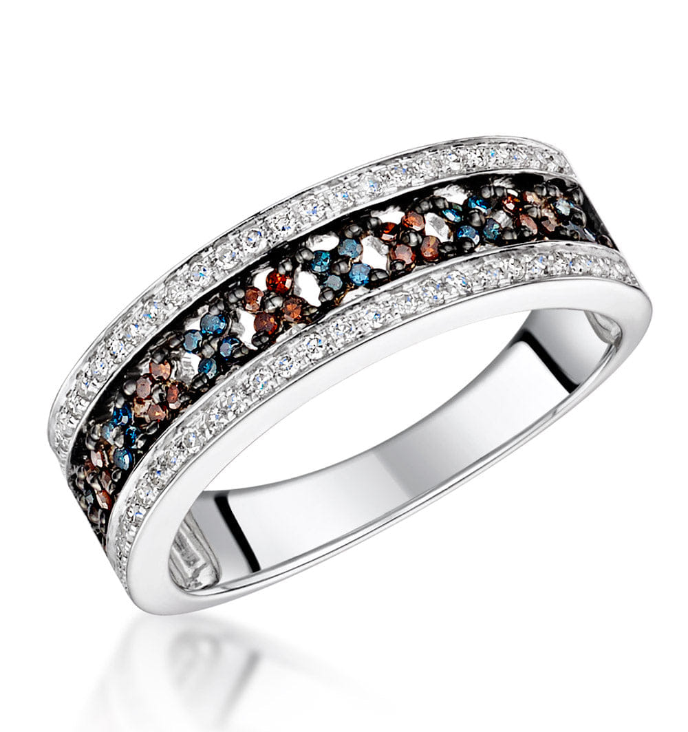 Diamond Stellato Collection Multi Colour Diamond Ring 0.23ct in 9K White Gold