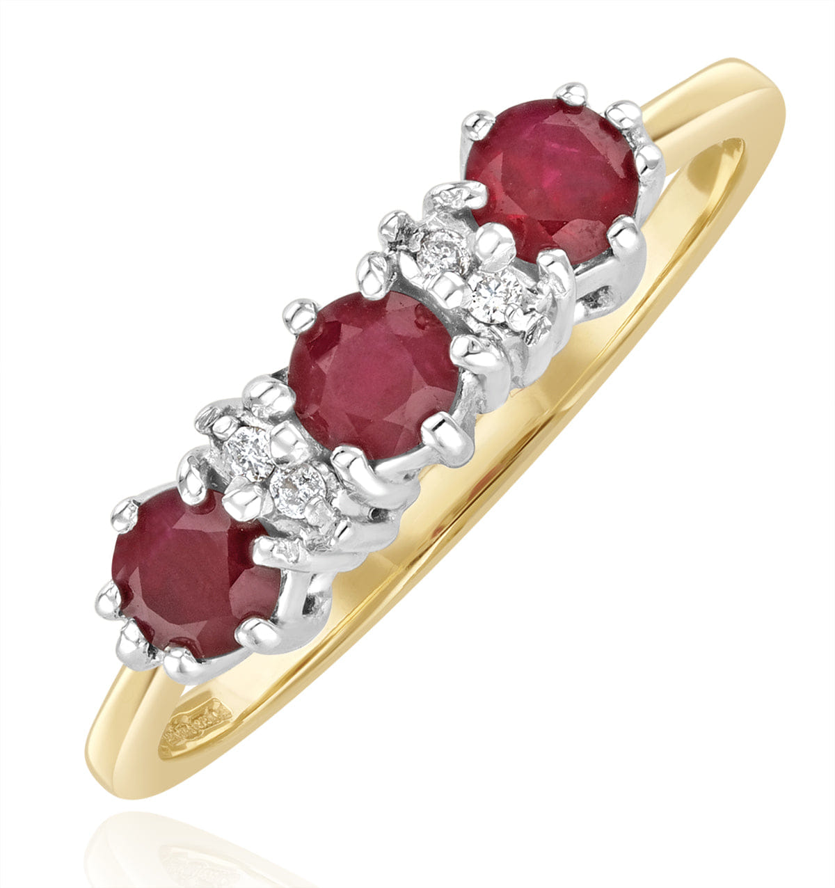 Diamond Ruby 0.58ct And Diamond 9K Gold Ring A3399