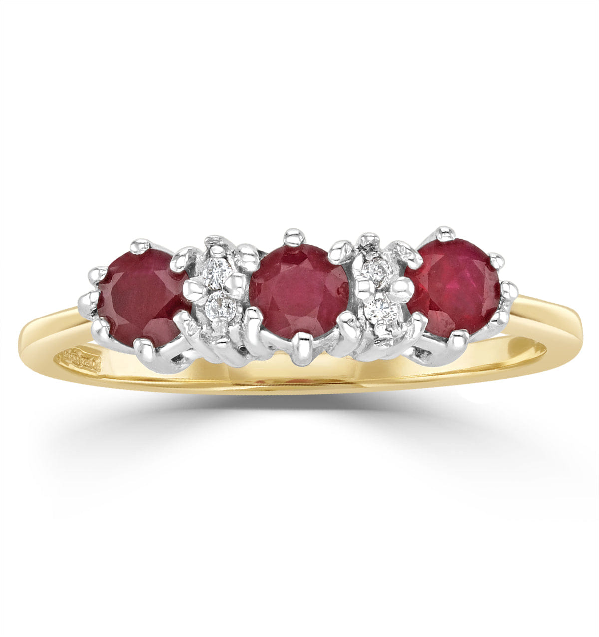 Diamond Ruby 0.58ct And Diamond 9K Gold Ring A3399