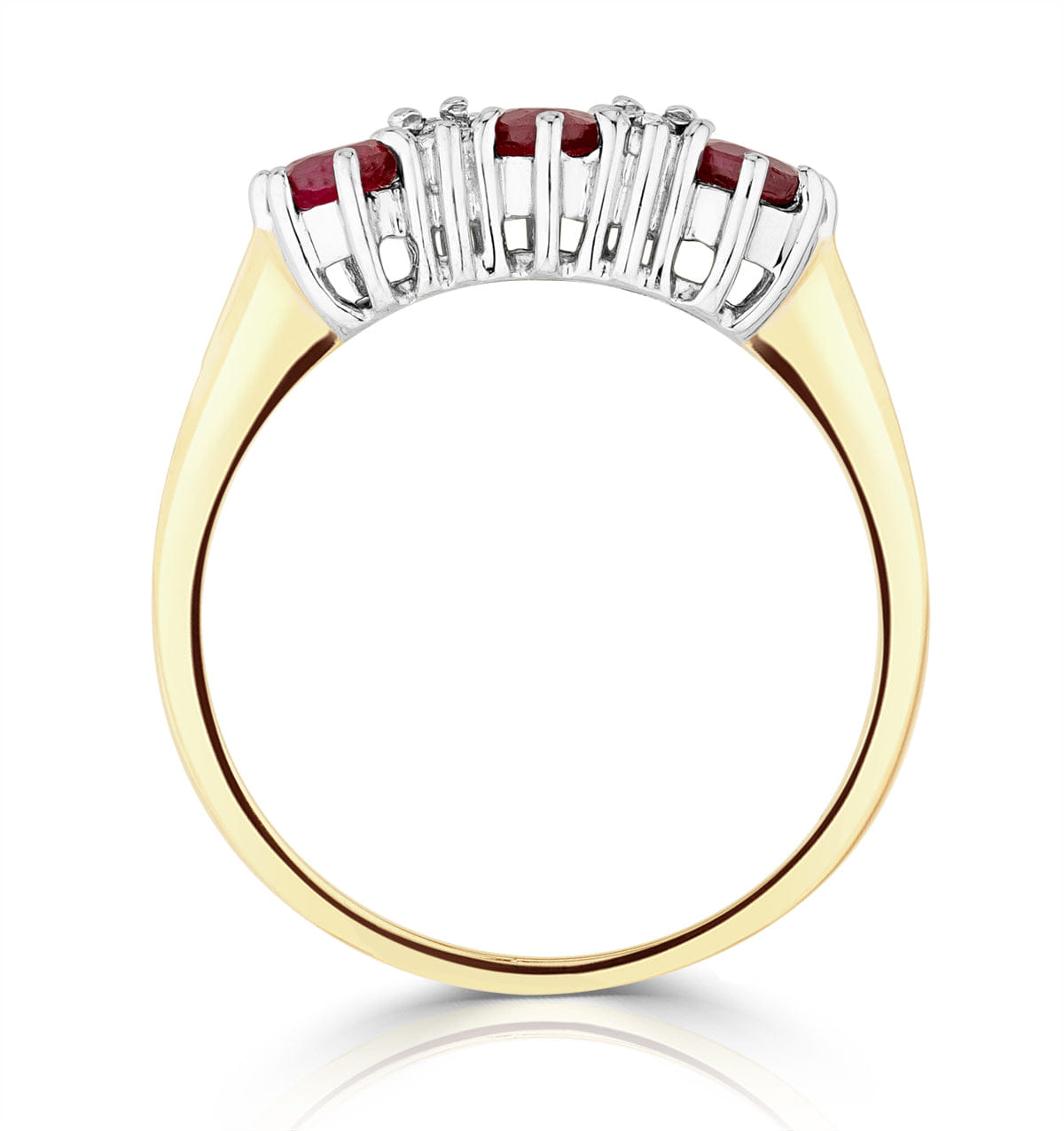 Diamond Ruby 0.58ct And Diamond 9K Gold Ring A3399