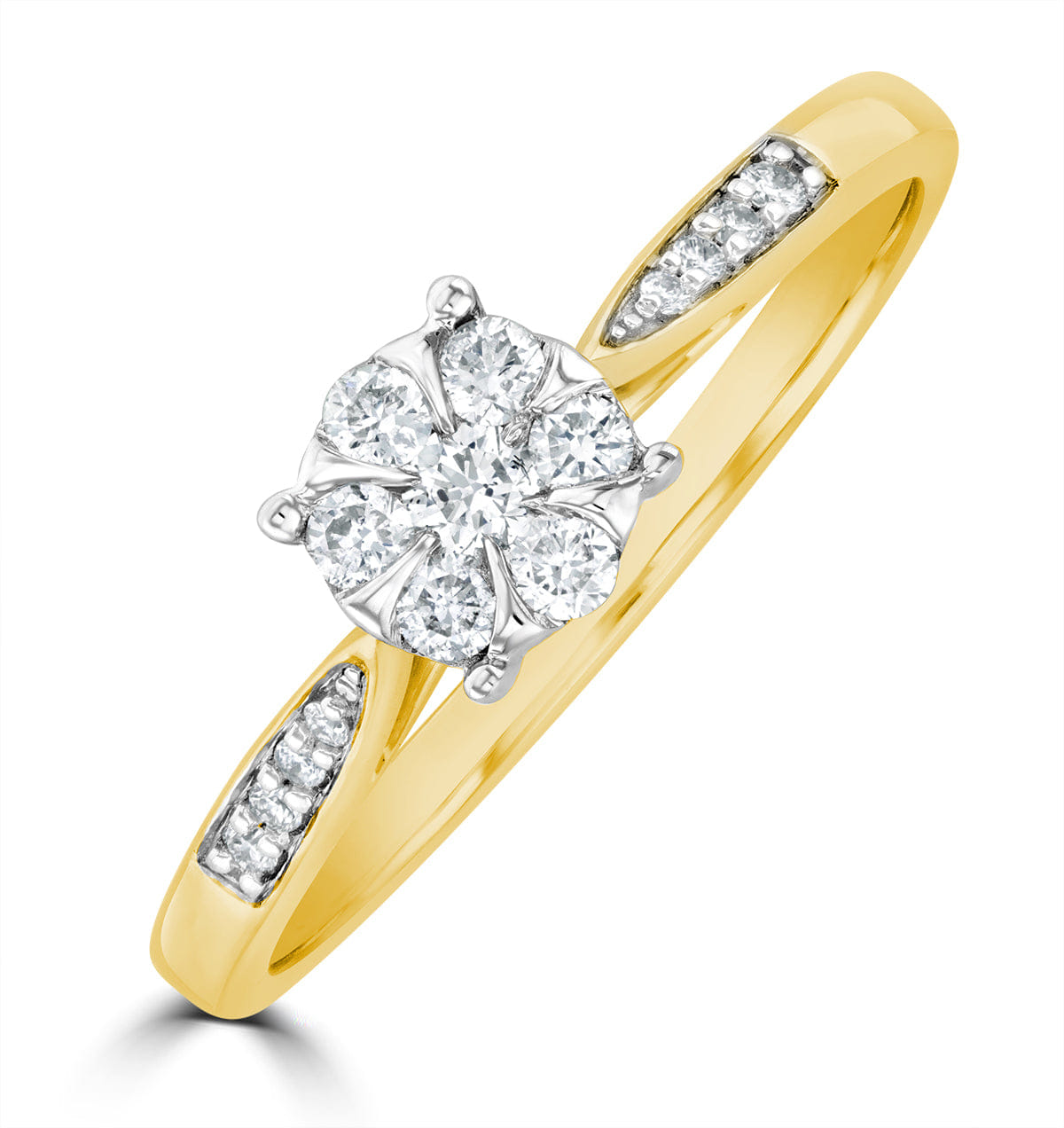 Diamond Lab Diamond Engagement Ring With Shoulders 0.25ct H/Si in 9K Gold