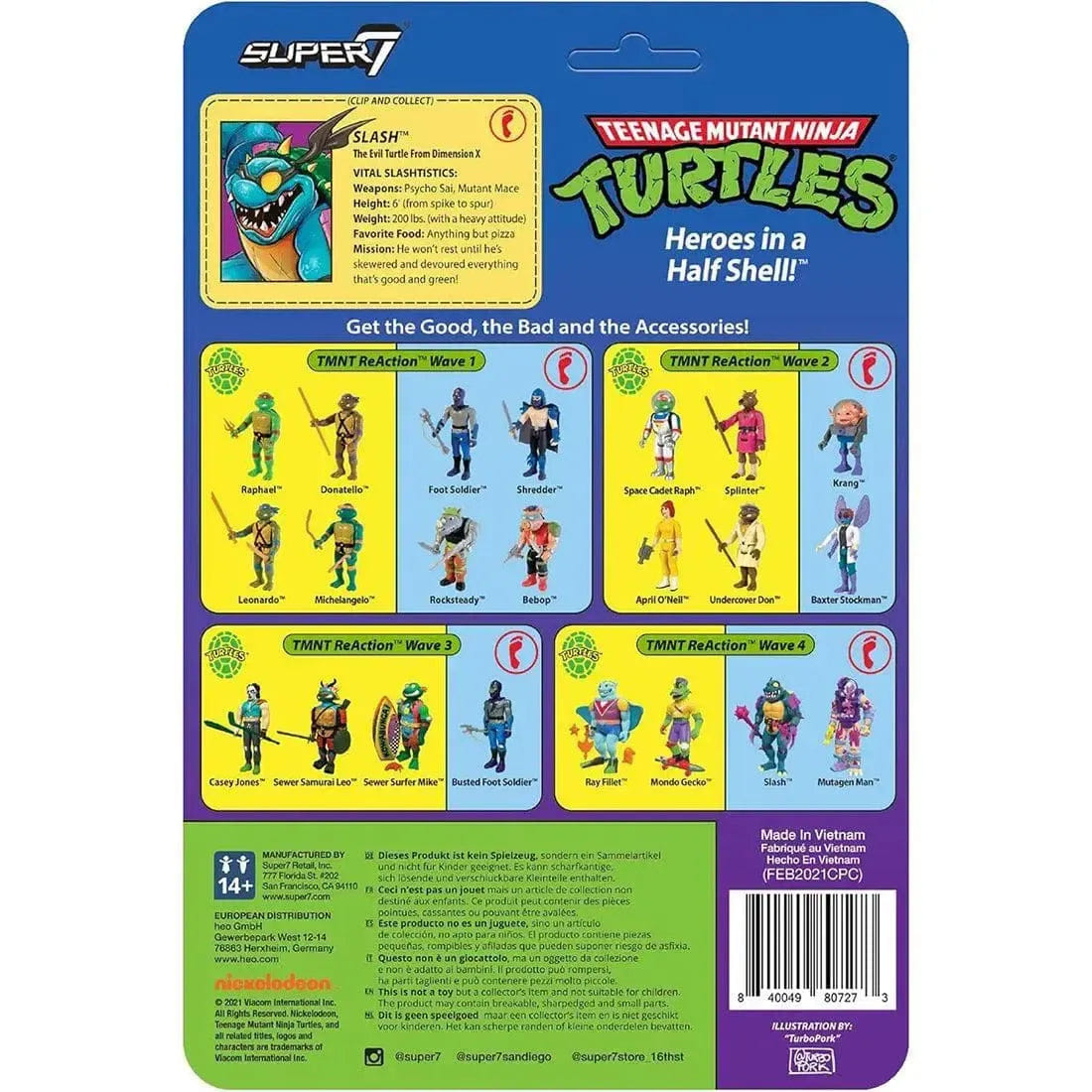 Super7 Teenage Mutant Ninja Turtles - Slash Action Figure (3.75") - Super7 - ReAction Figures Series