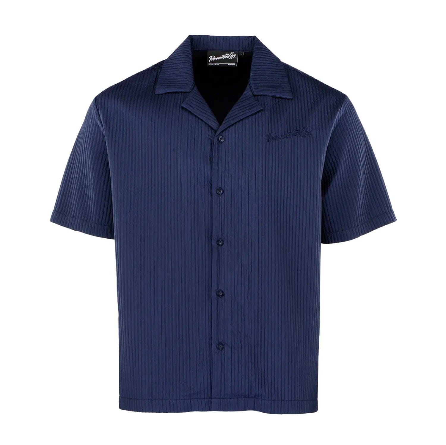 Presentedbyglobal Pleated Satin Shirt - Navy