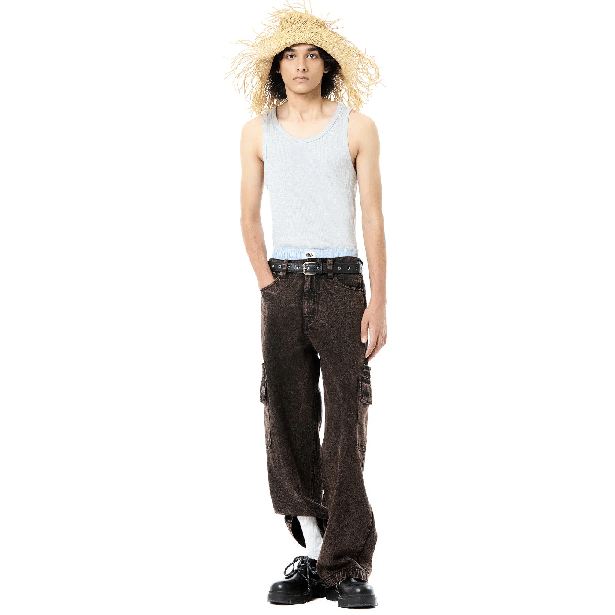 Kapoor 2.O Washed Denim Cargo (Brown)