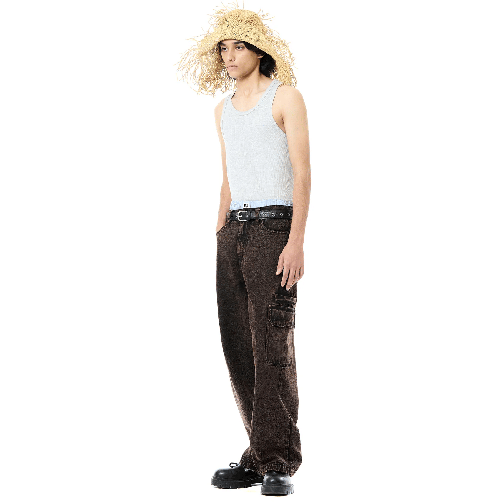 Kapoor 2.O Washed Denim Cargo (Brown)