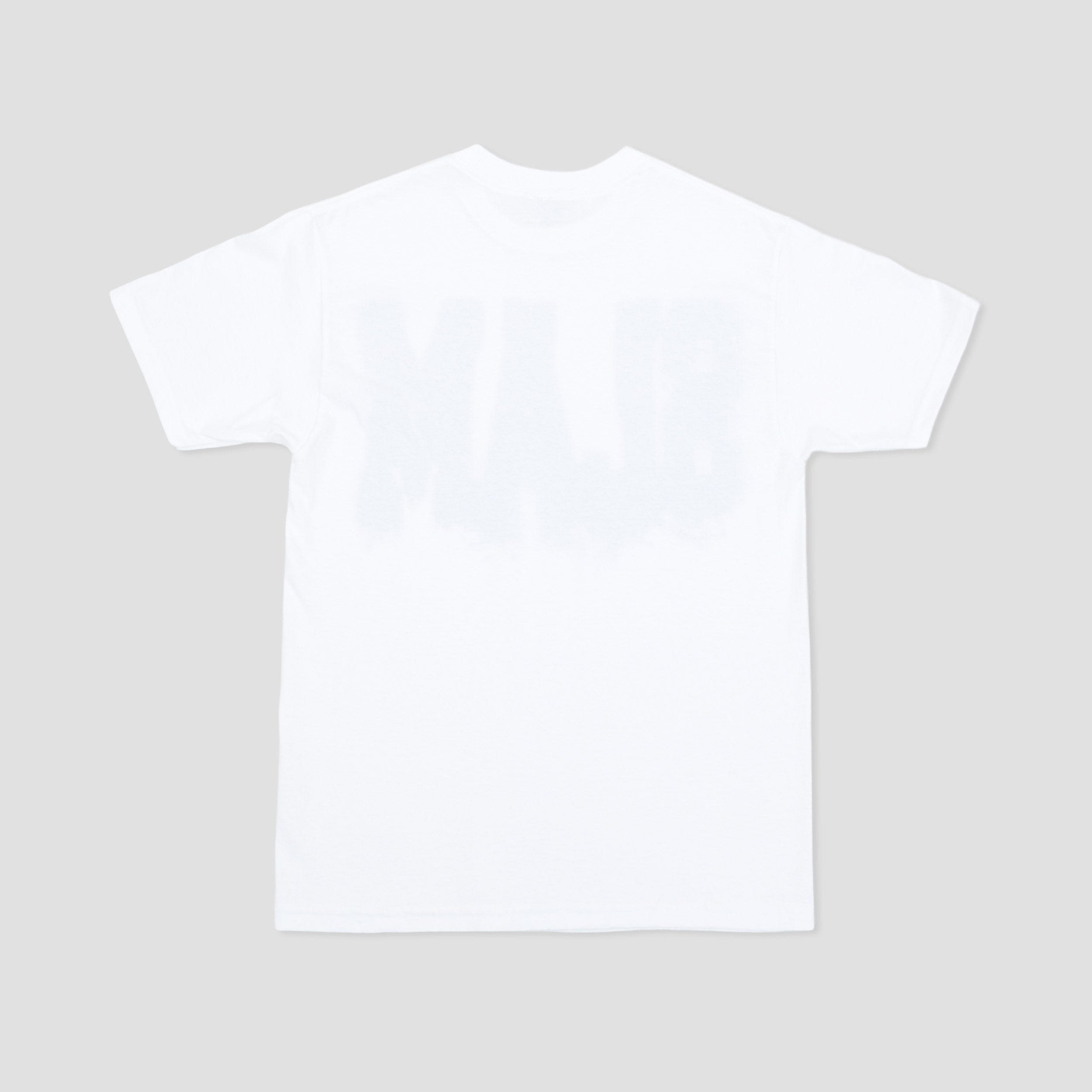 WHITE* Slam City Skates College T - Shirt White / Blue