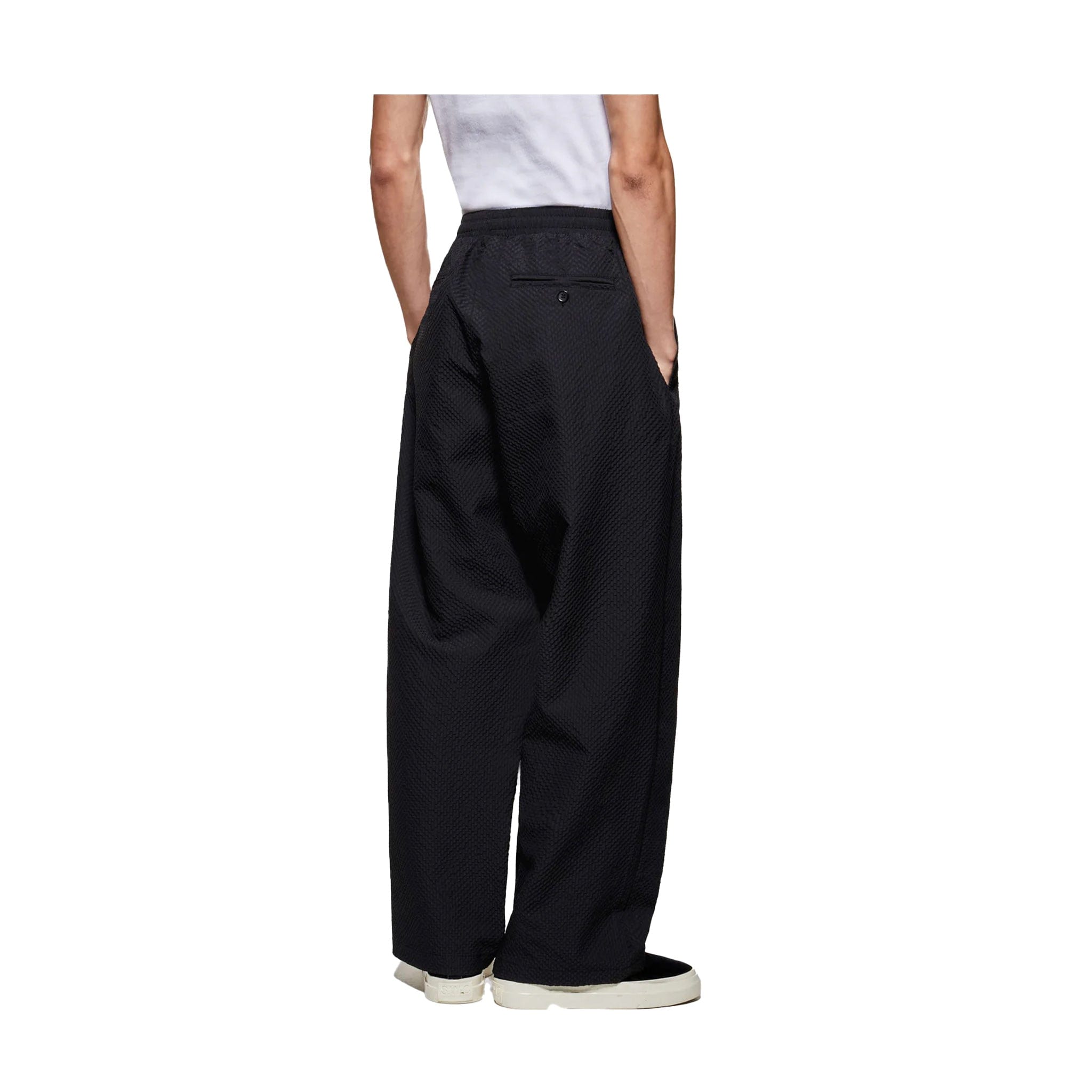 Bunka SEERCUCKER WIDE LEG TROUSERS - BLACK