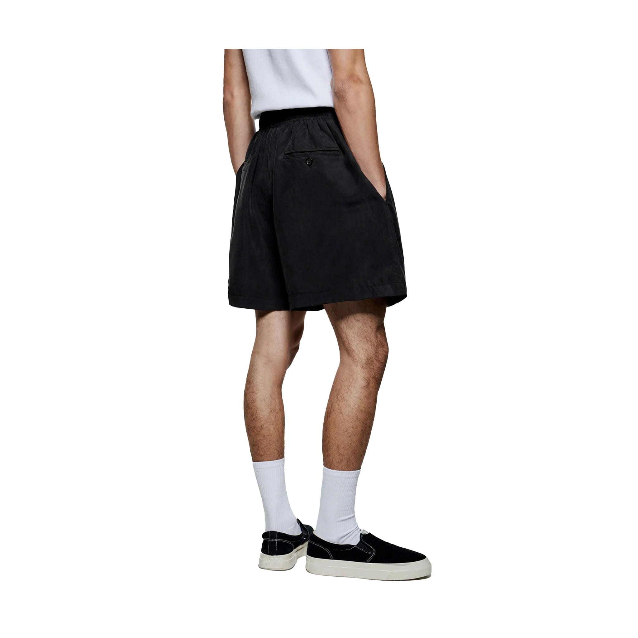 Bunka SANDWASH CUPRO SHORTS - BLACK