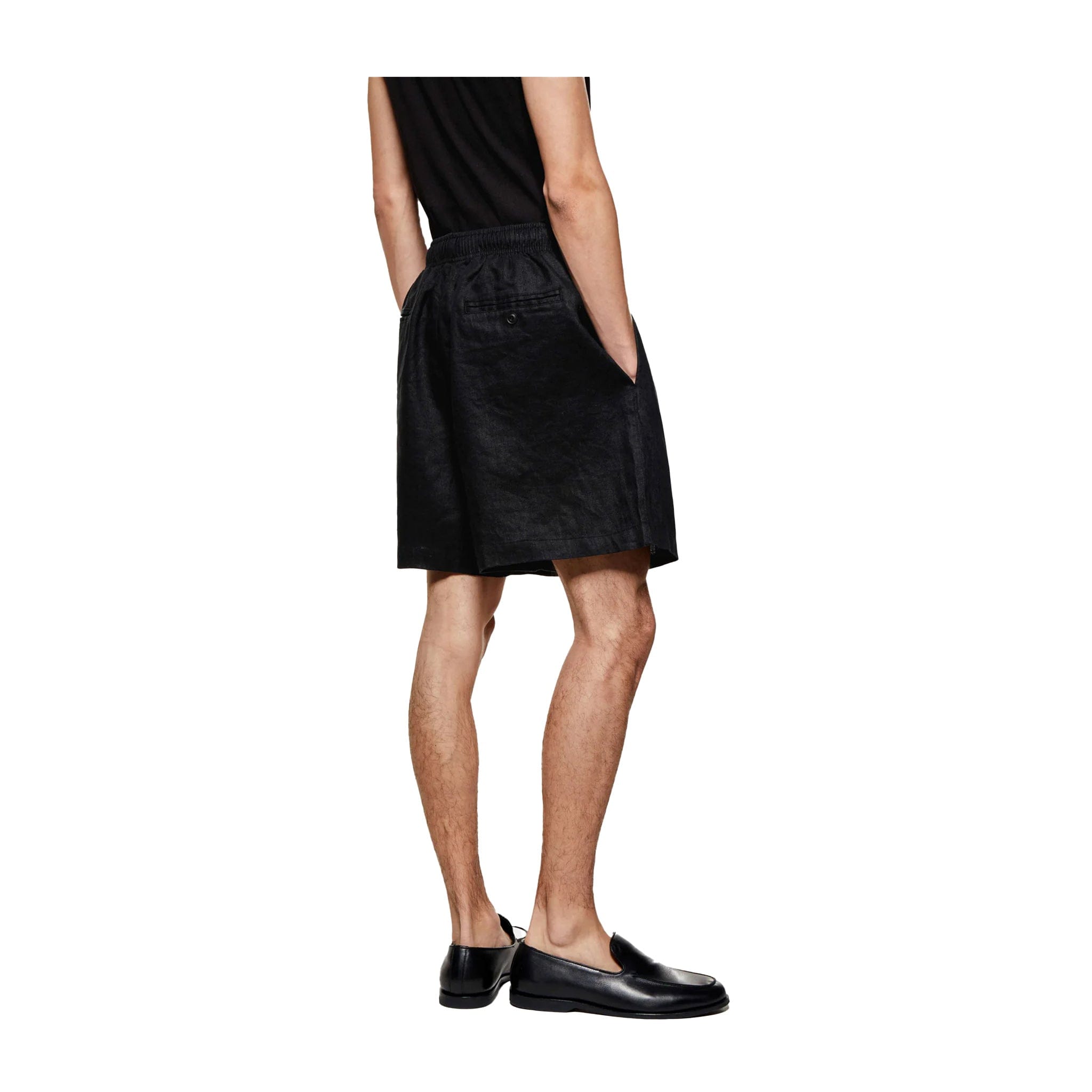 Bunka LINEN SHORTS - BLACK