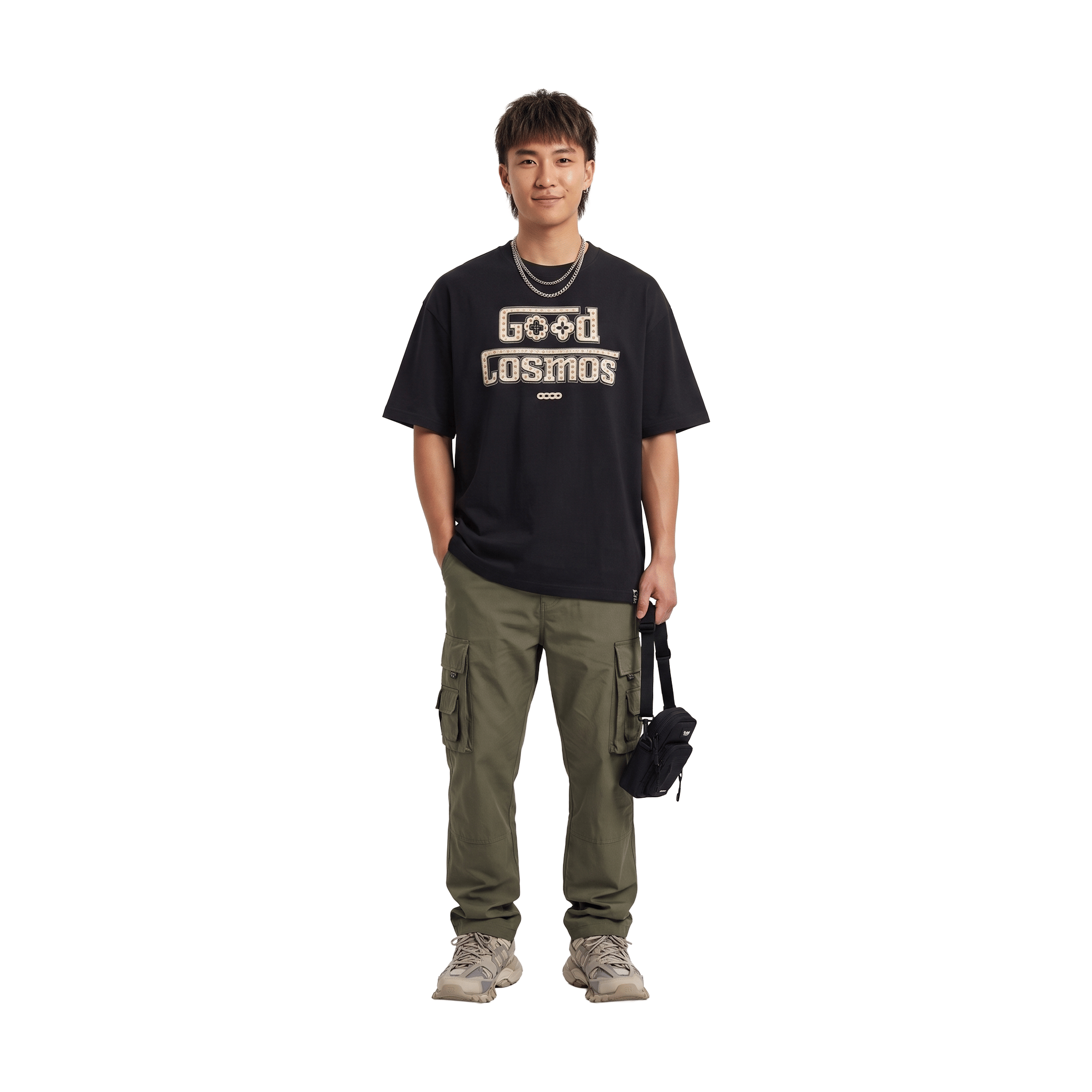 Goodbrand Colourful Cosmic Gemstone Slogan T-Shirt Black (SS26)