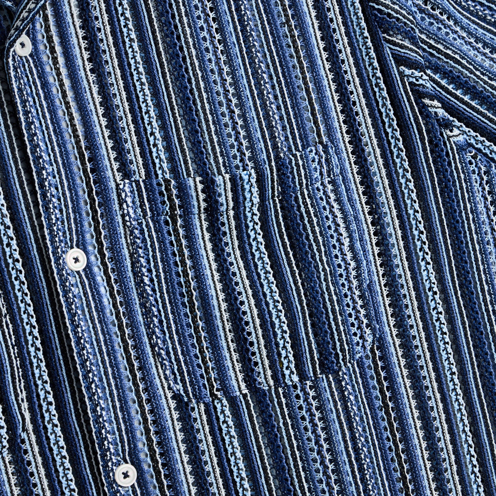 Brother Brother Shortsleeve Mesh Cabana Shirt / Blue Vert Stripe