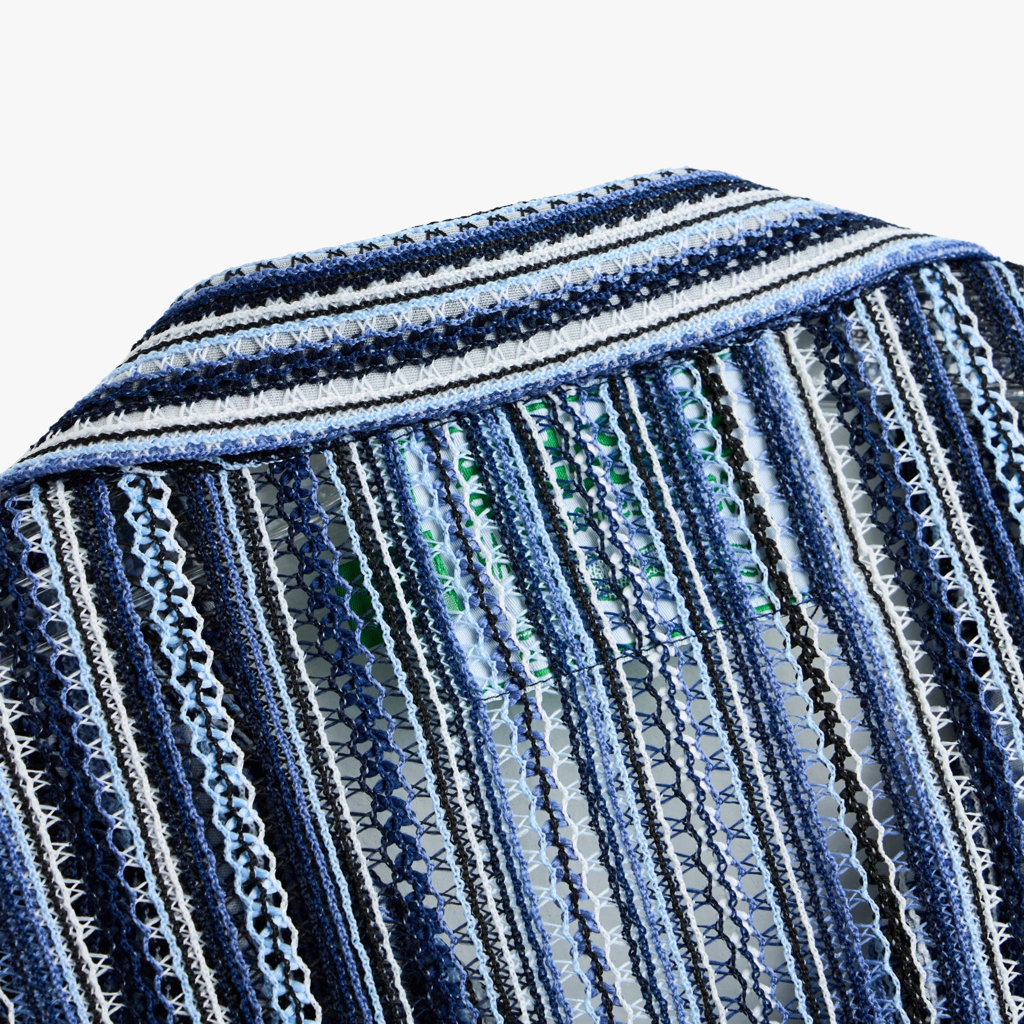 Brother Brother Shortsleeve Mesh Cabana Shirt / Blue Vert Stripe