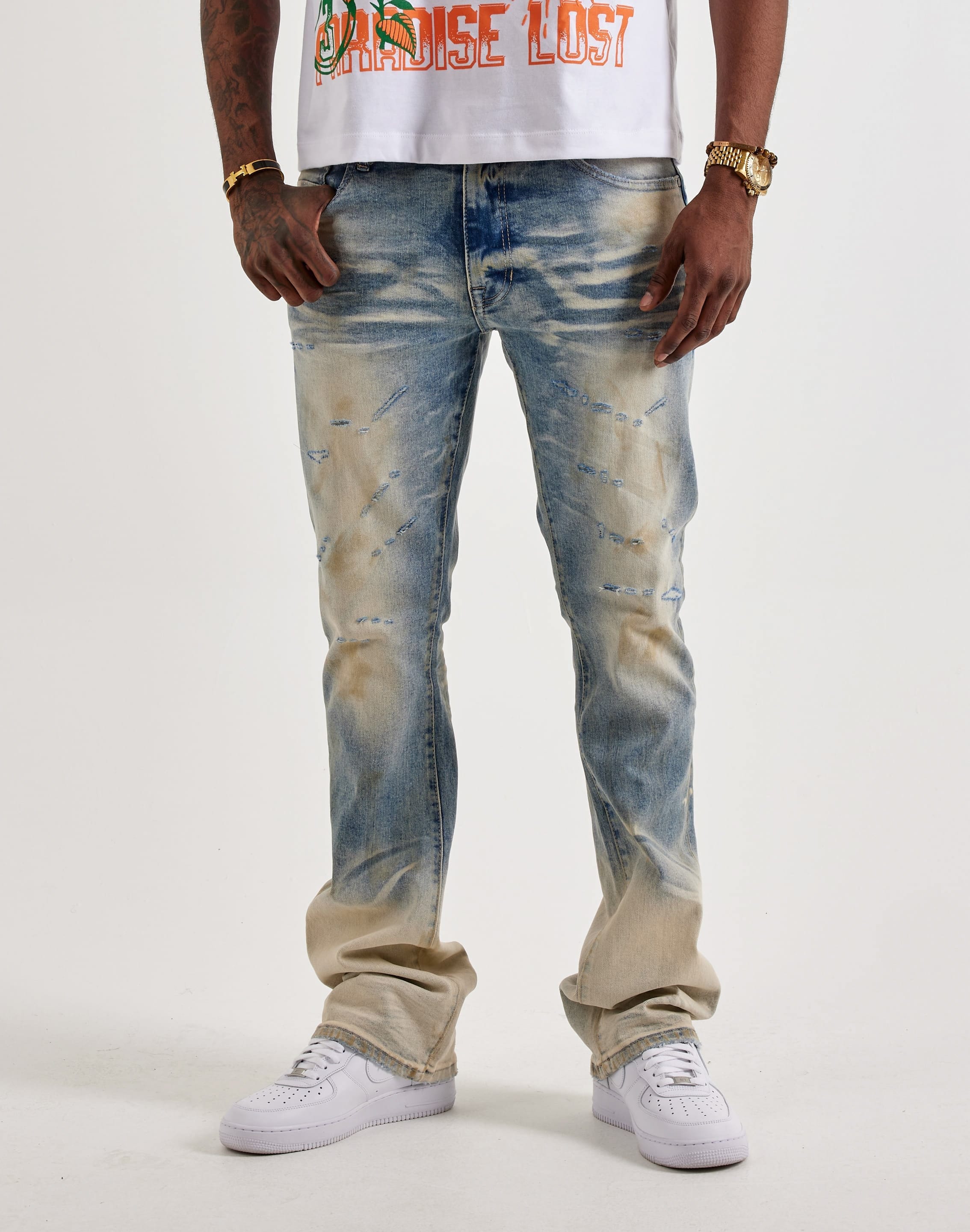 Smoke Rise Slim Distressed Denim Jeans