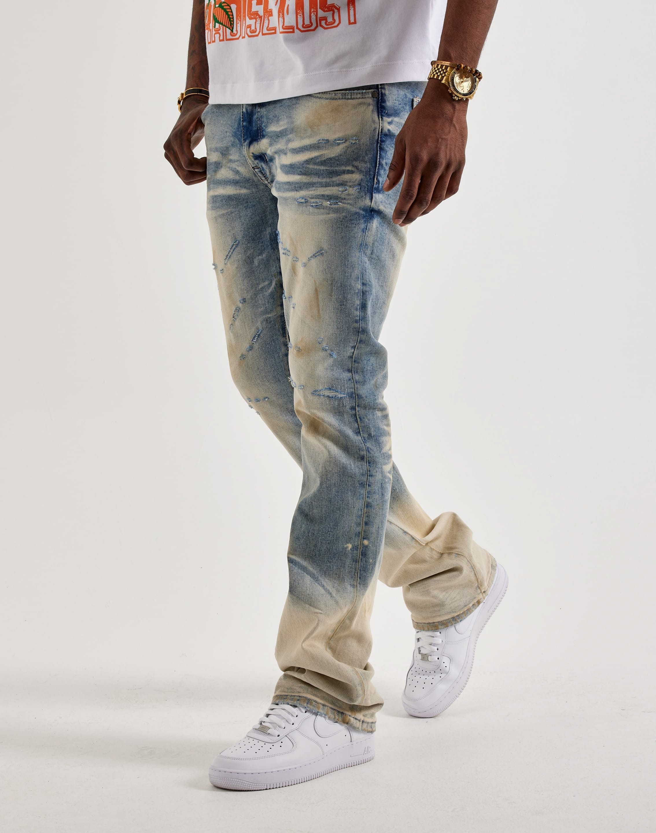 Smoke Rise Slim Distressed Denim Jeans