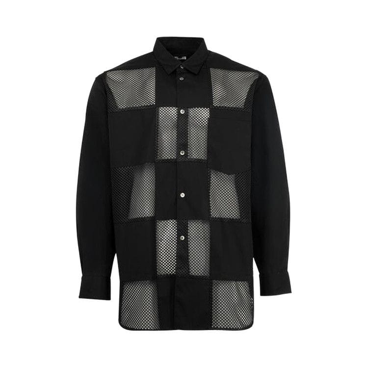 Comme des Garçons Homme Plus Mesh Check Long-Sleeve Shirt Black