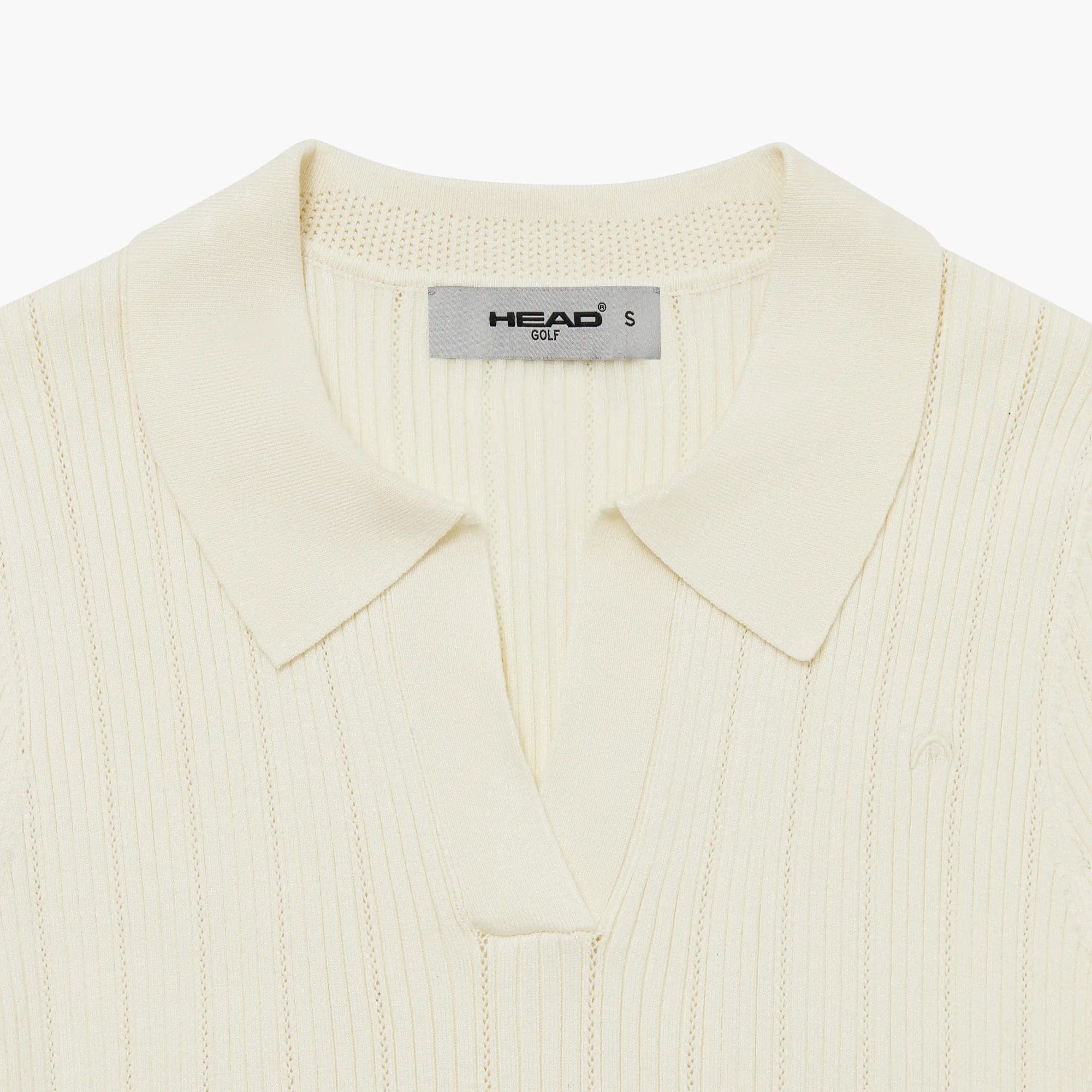 Head Golf Womens V Neck Pointelle Knit Polo Shirt