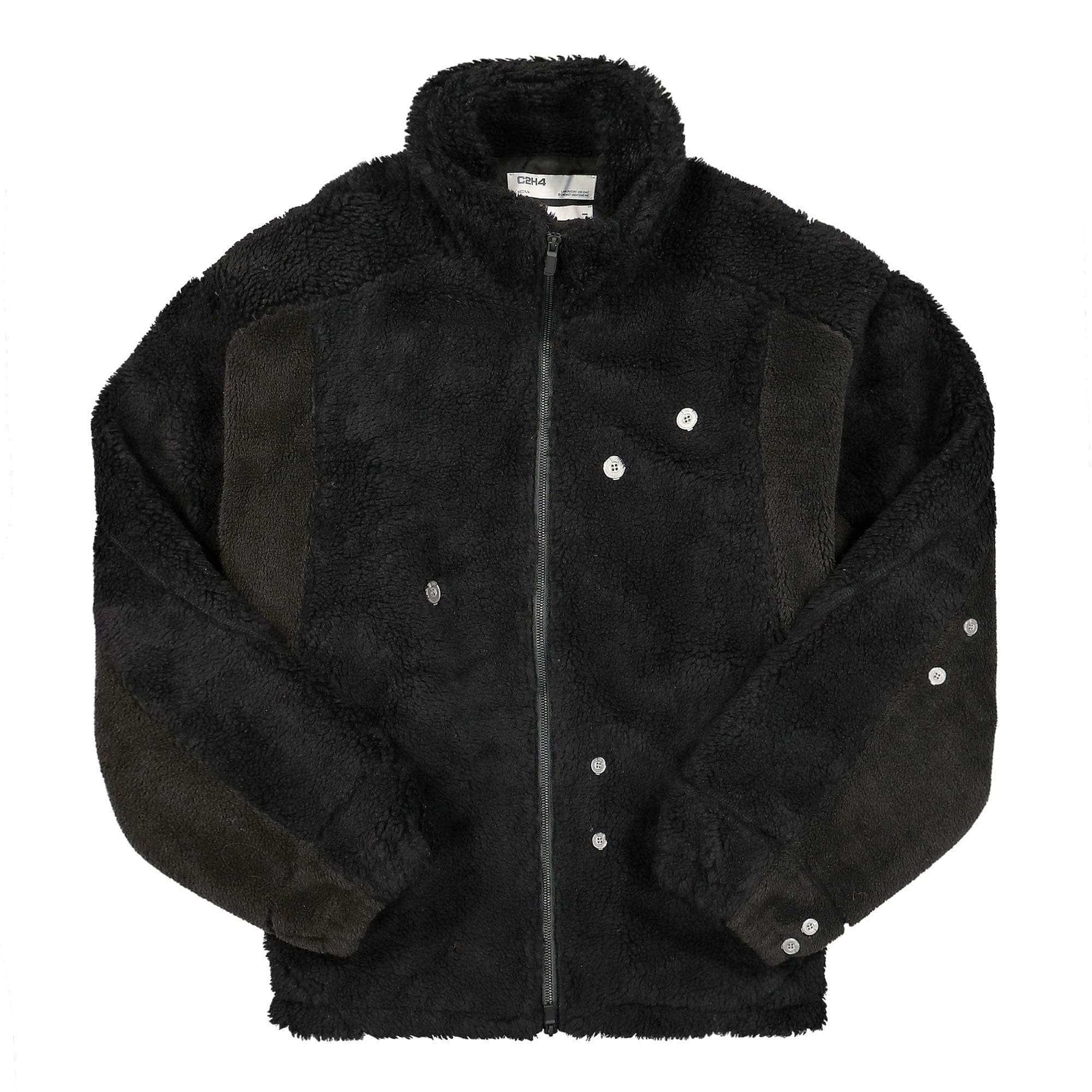 C2H4 Arc Panelled Asteroid Padded Fleece Coat