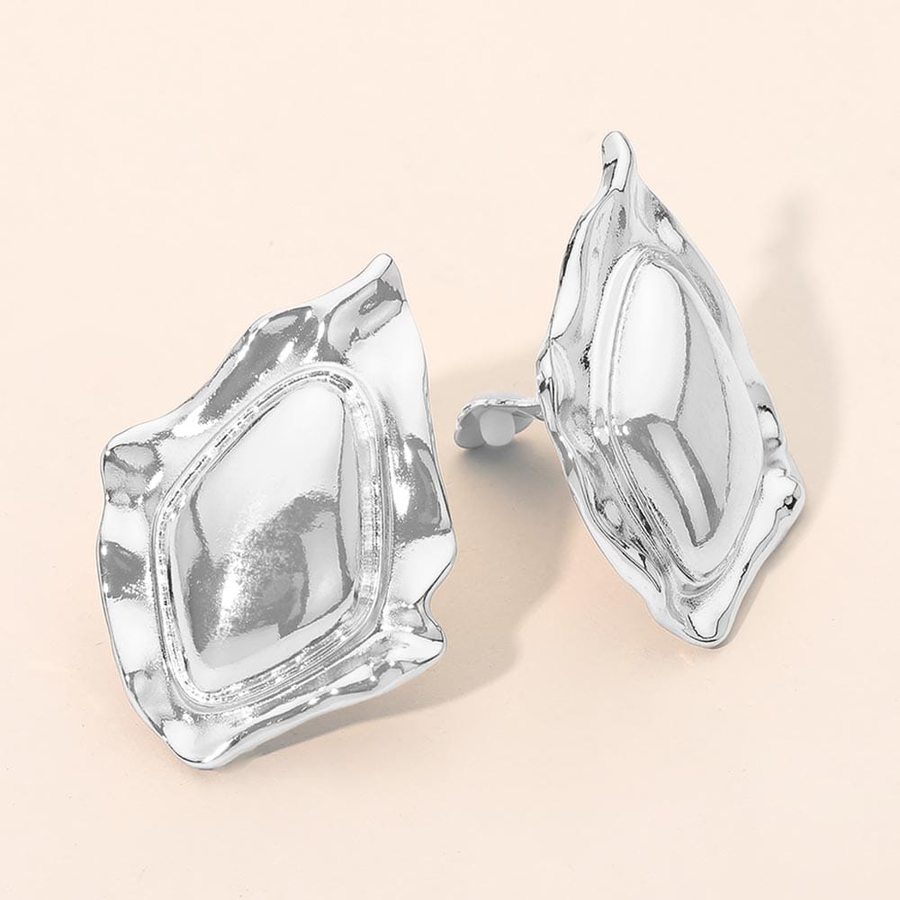 FRAME Abstract Metal Frame Clip On Earrings
