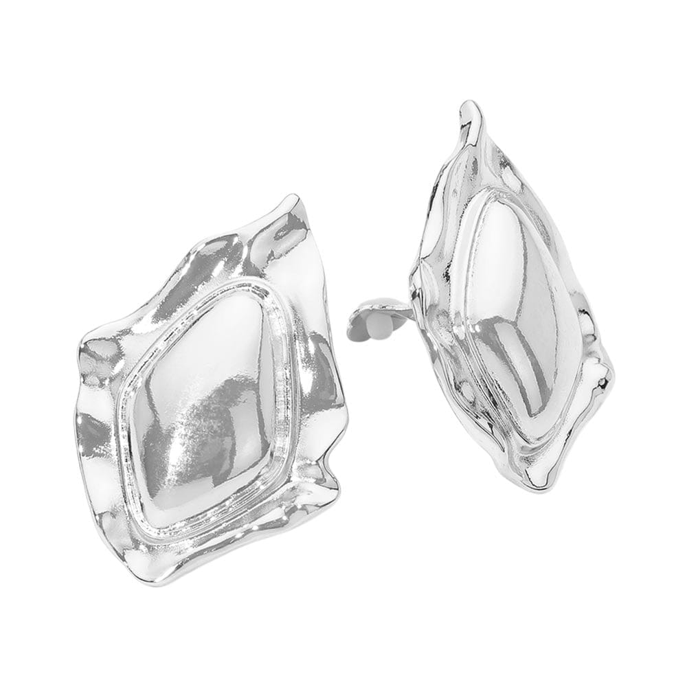 FRAME Abstract Metal Frame Clip On Earrings