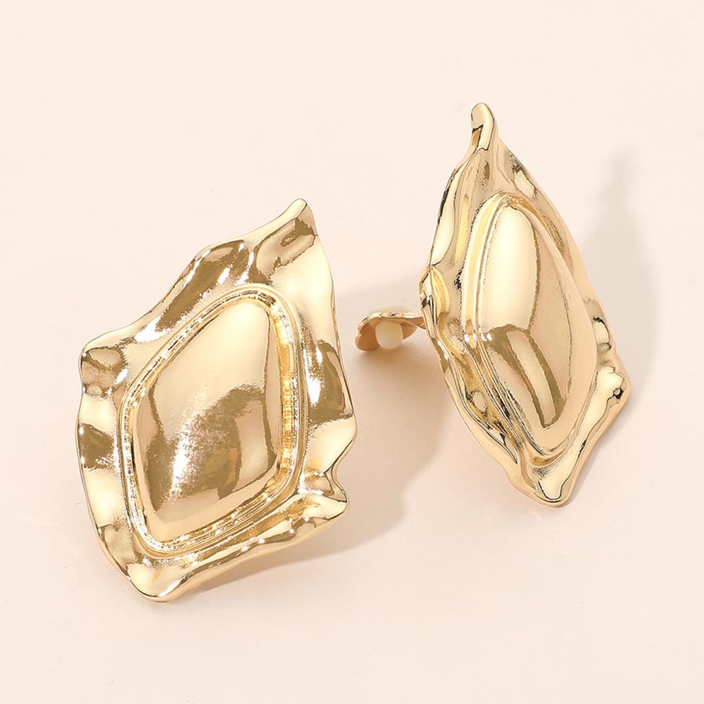 FRAME Abstract Metal Frame Clip On Earrings