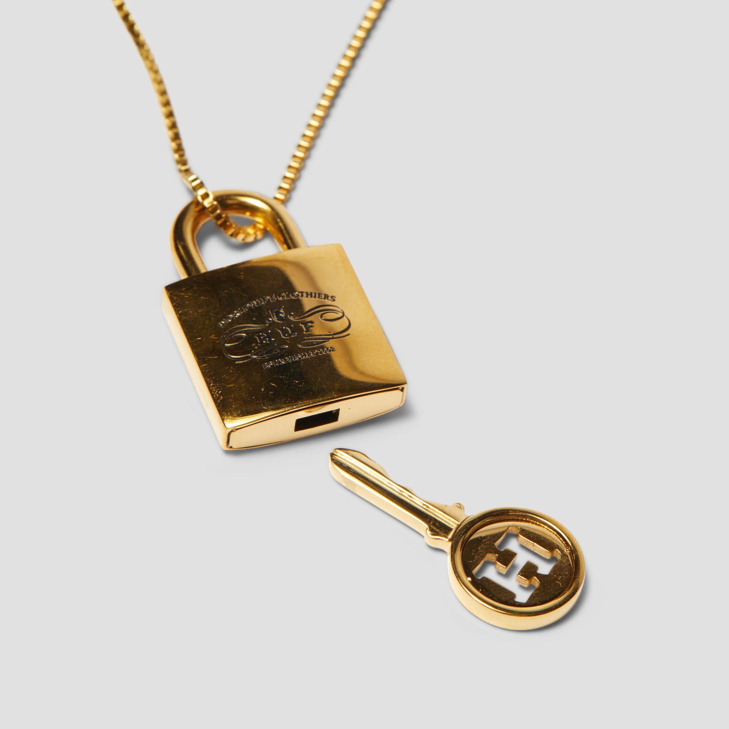HUF Lock & Key Pendant Gold