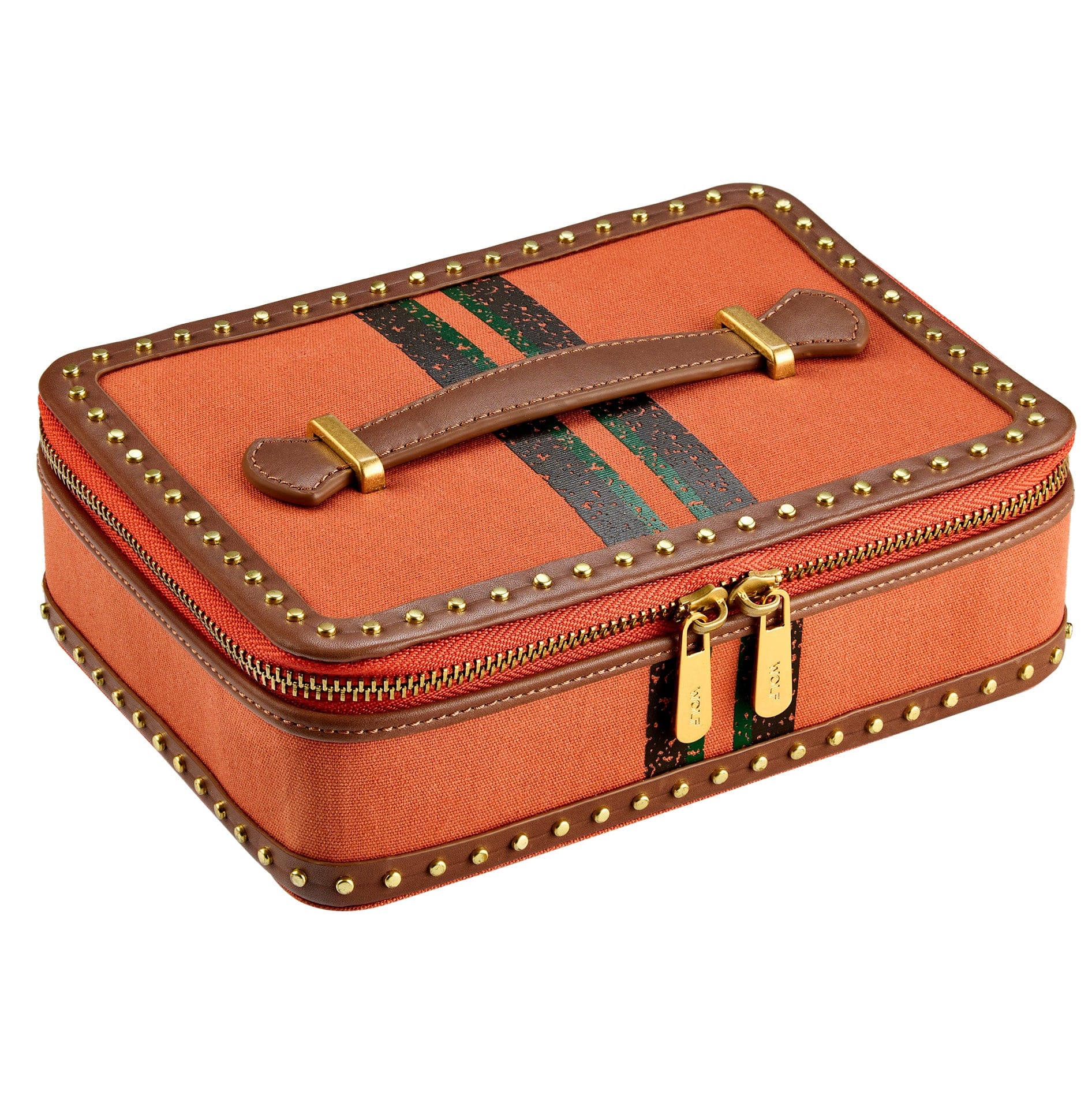 WOLF Ida Travel Zip Jewelry Case in Orange