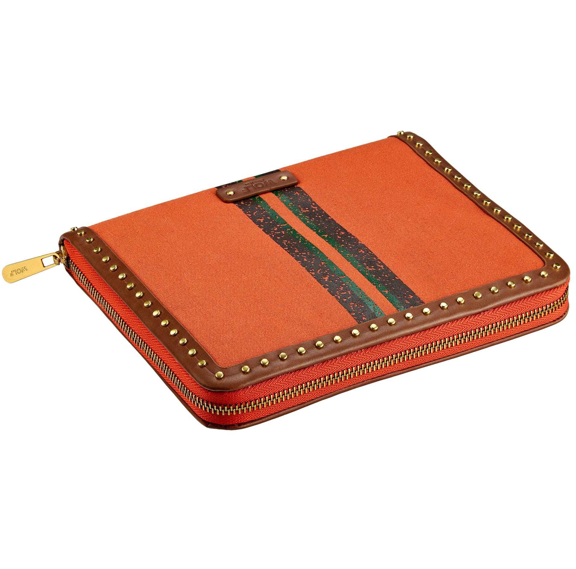 WOLF Ida Travel Zip Jewelry Portfolio in Orange
