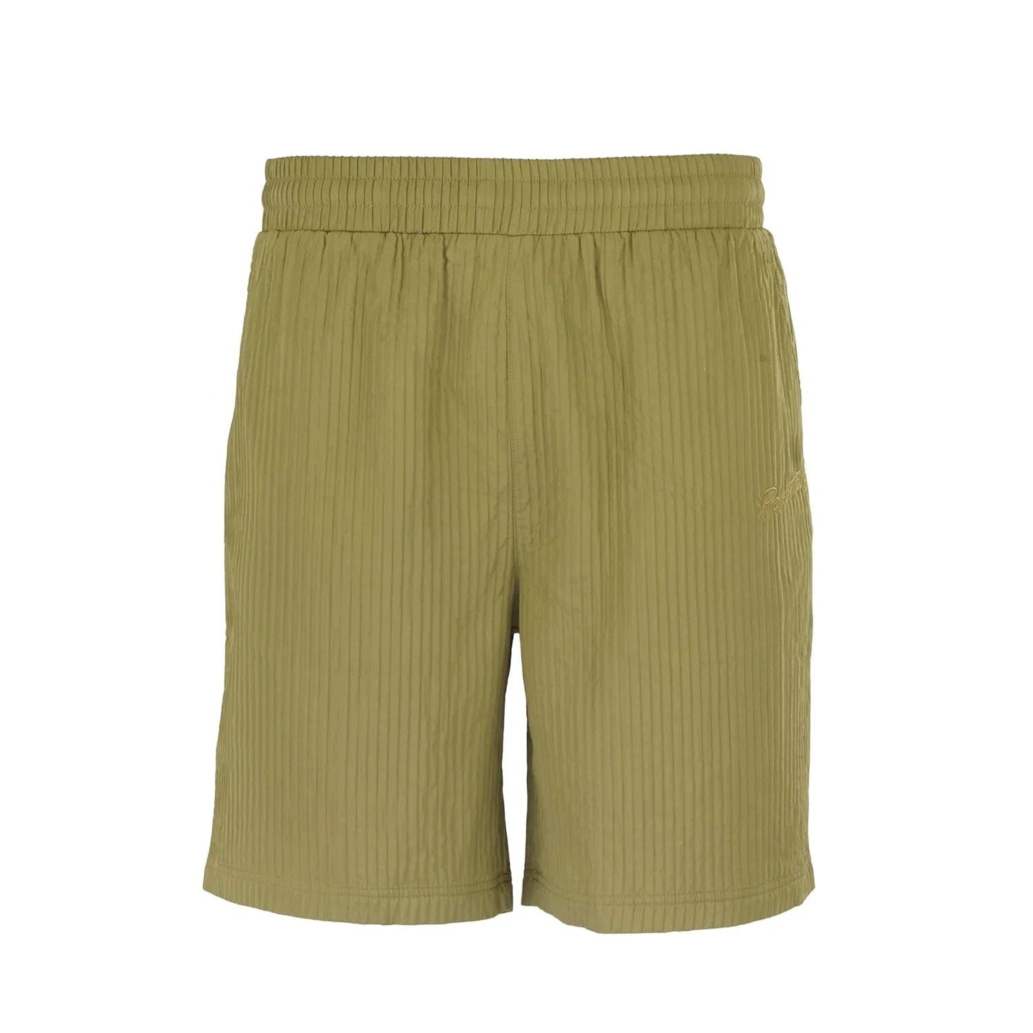 Presentedbyglobal Pleated Satin Short - Khaki